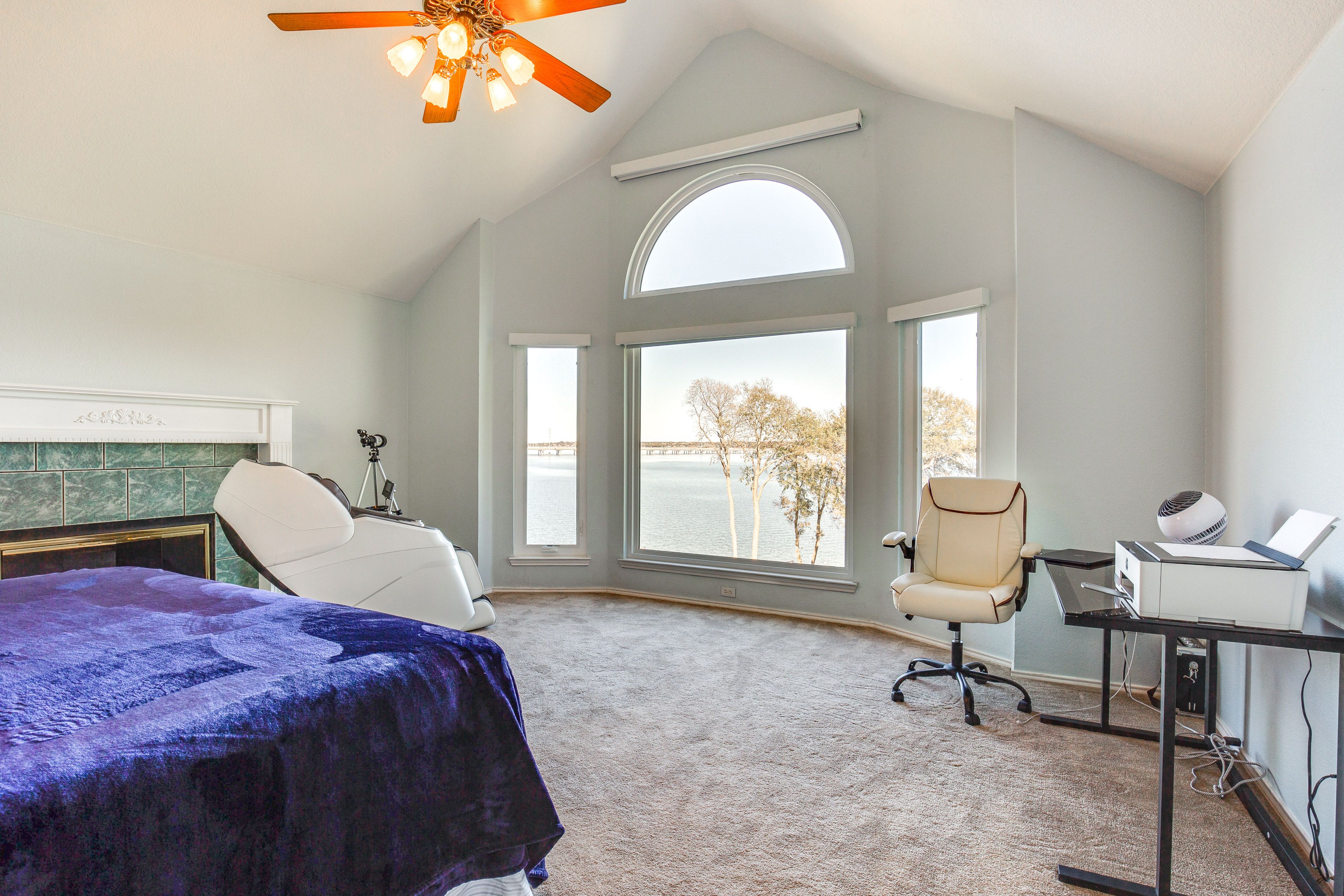 Bedroom 1 | 2nd Floor | King Bed | Workspace | Fireplace | En-Suite Bathroom