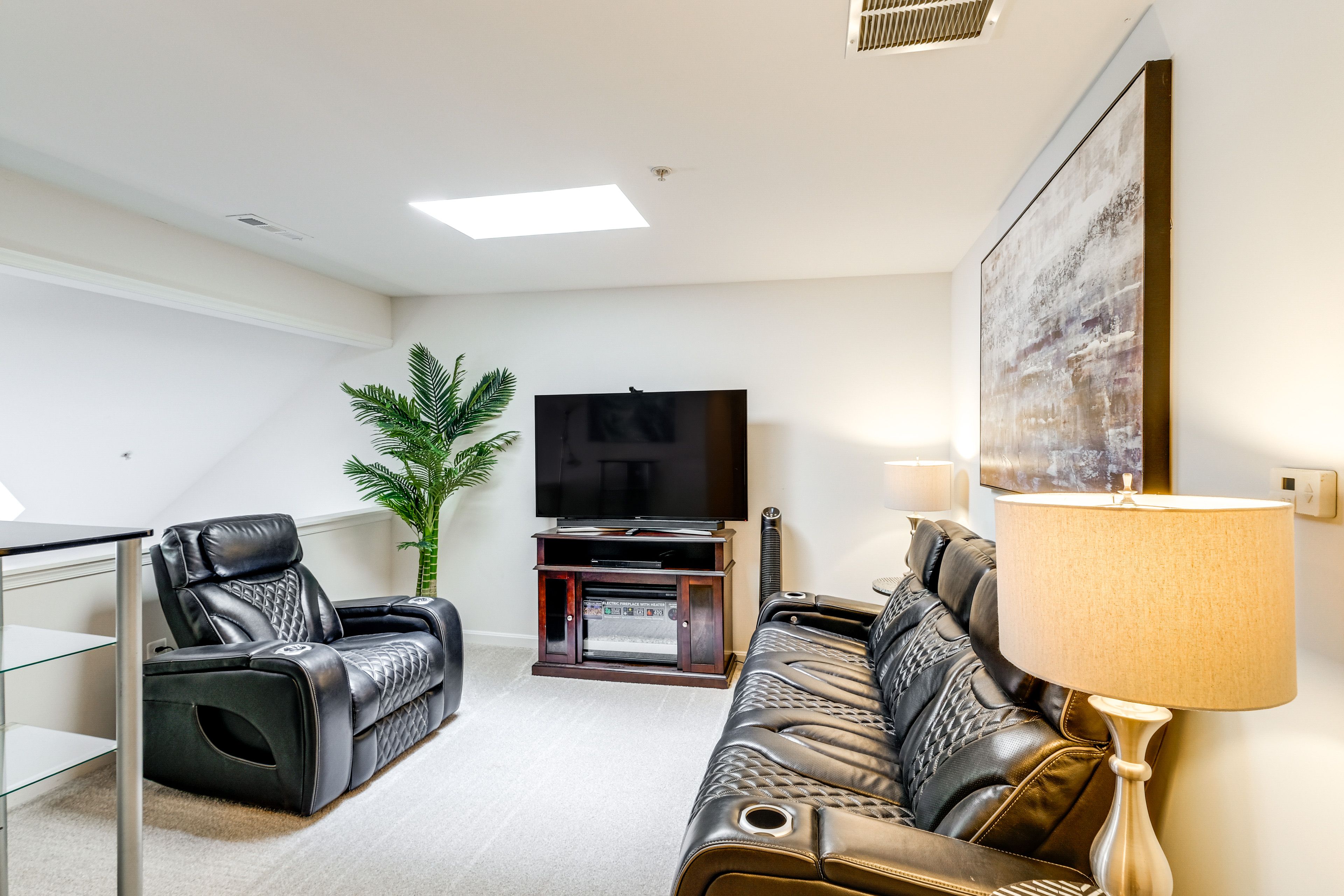 Basement Living Room | Smart TV | Full Futon | Basement Level