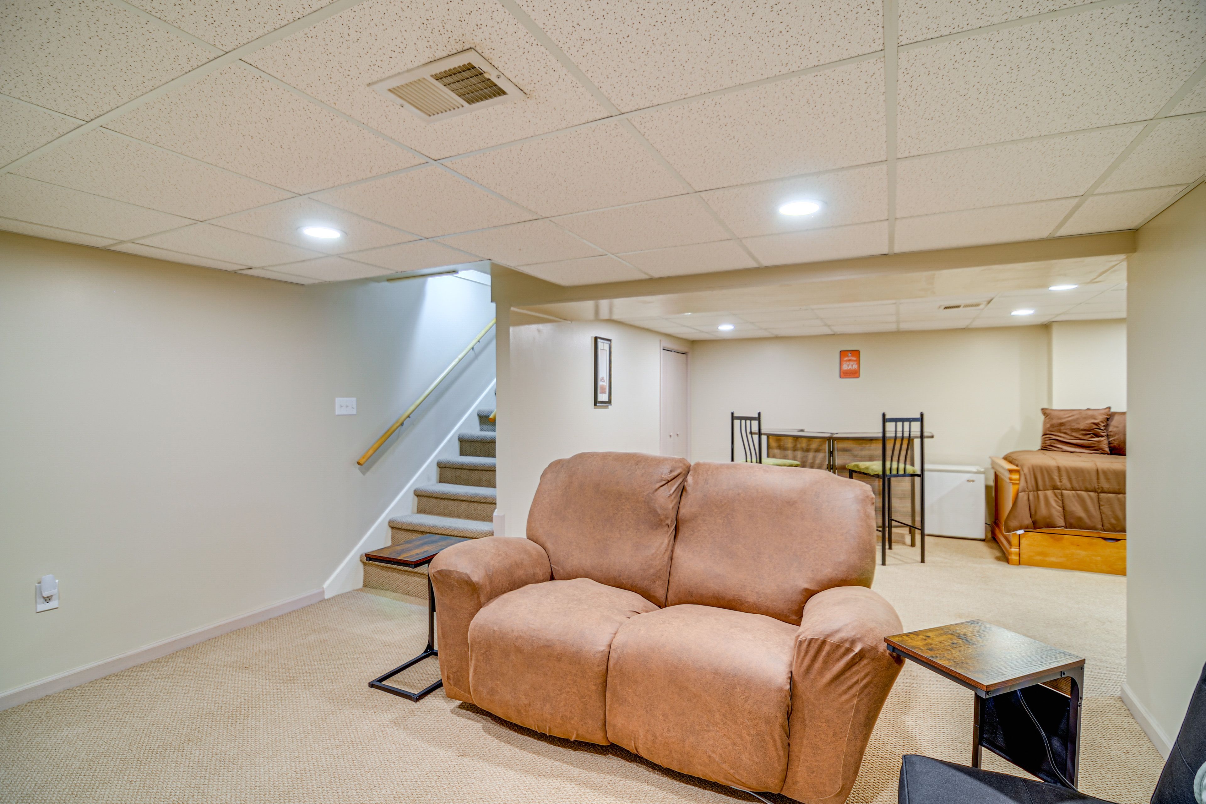 Basement Living Room | Twin Futon | Twin Daybed w/ Twin Trundle | Basement Level