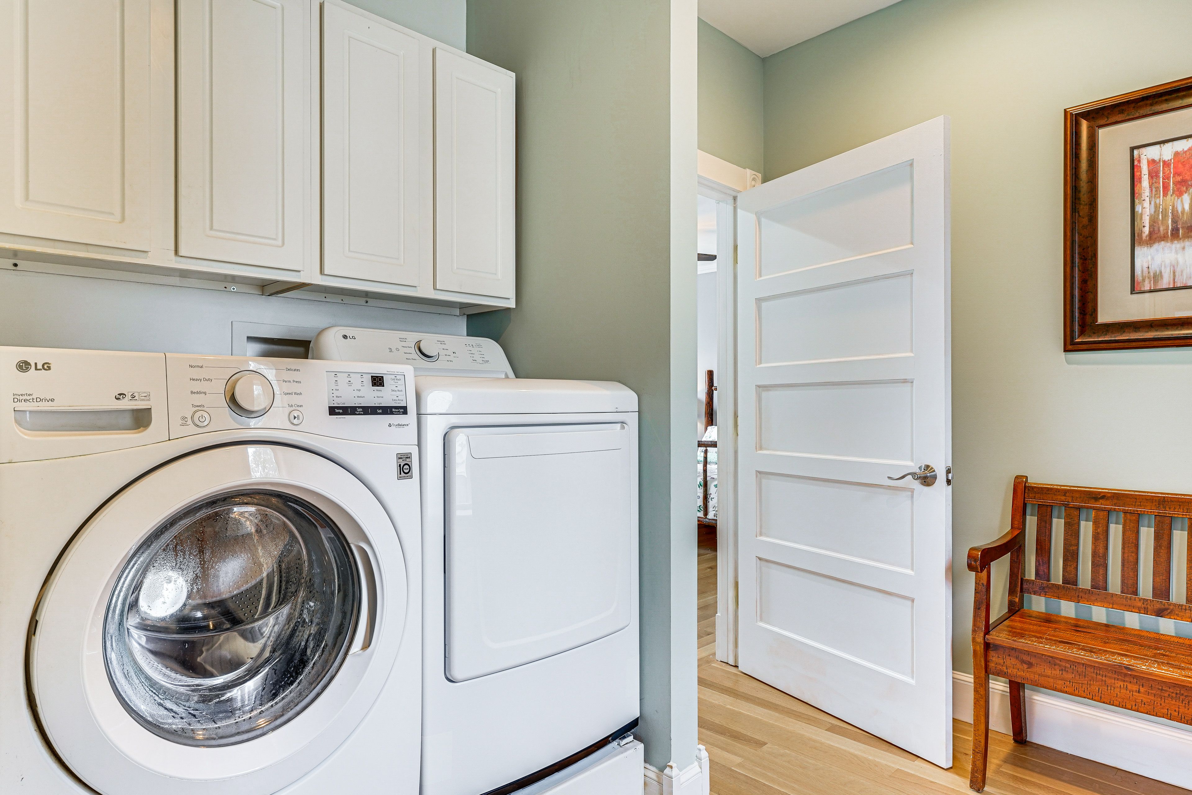 Laundry Area | 1st Floor | Washer/Dryer | Hangers | Trash Bags/Paper Towels