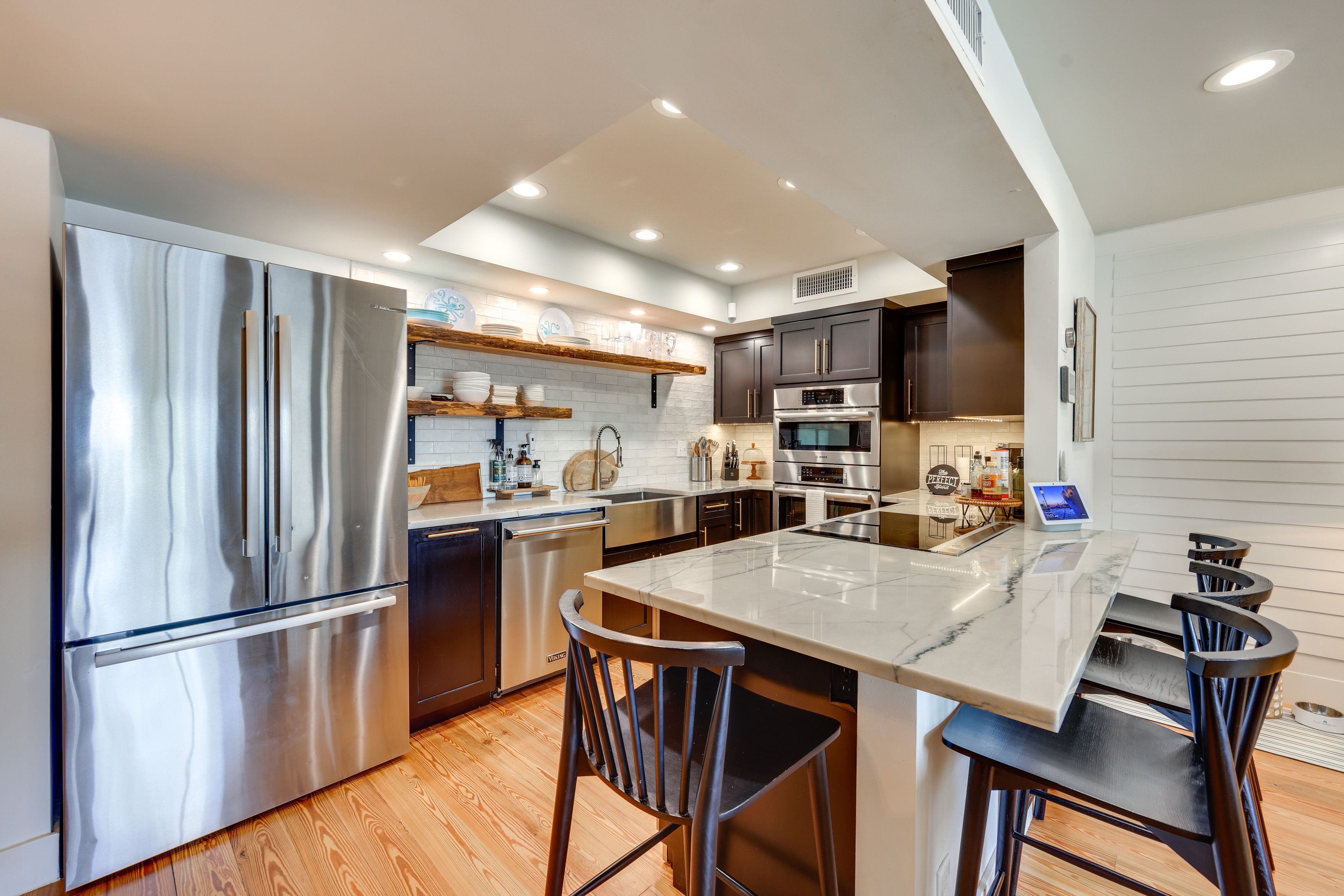 Kitchen | Central Heating & A/C | In-Unit Laundry