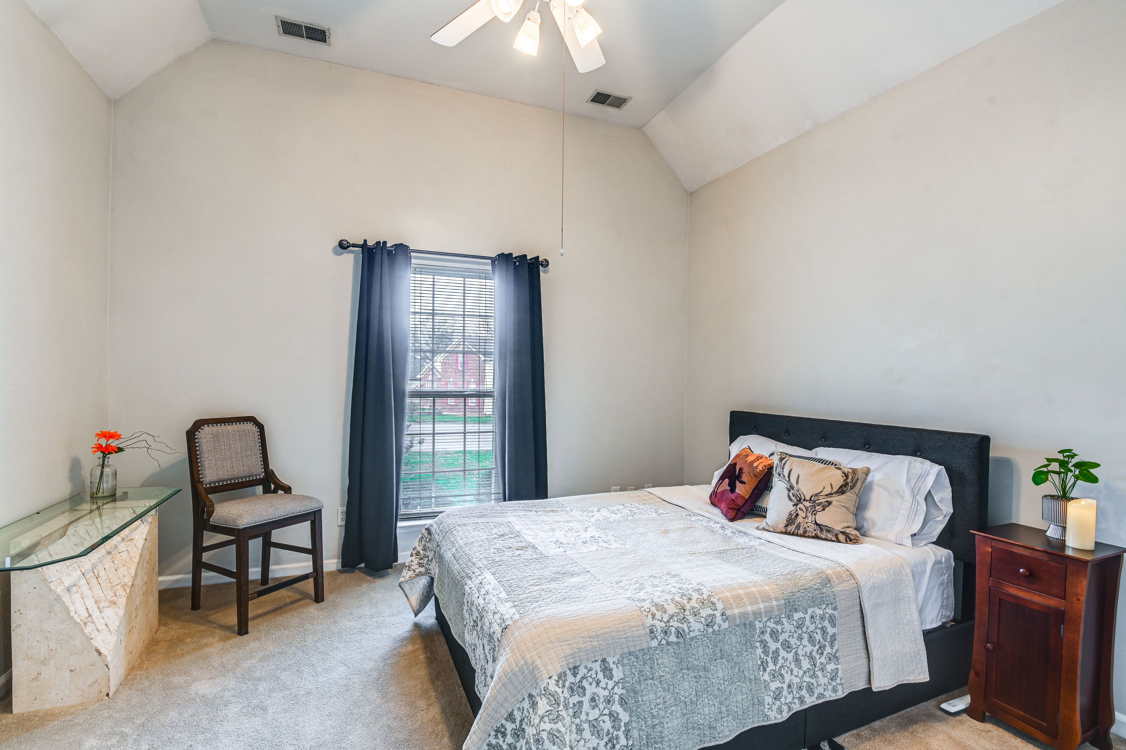 Bedroom 1 | 1st Floor | Queen Bed | Linens Provided | En-Suite Bathroom