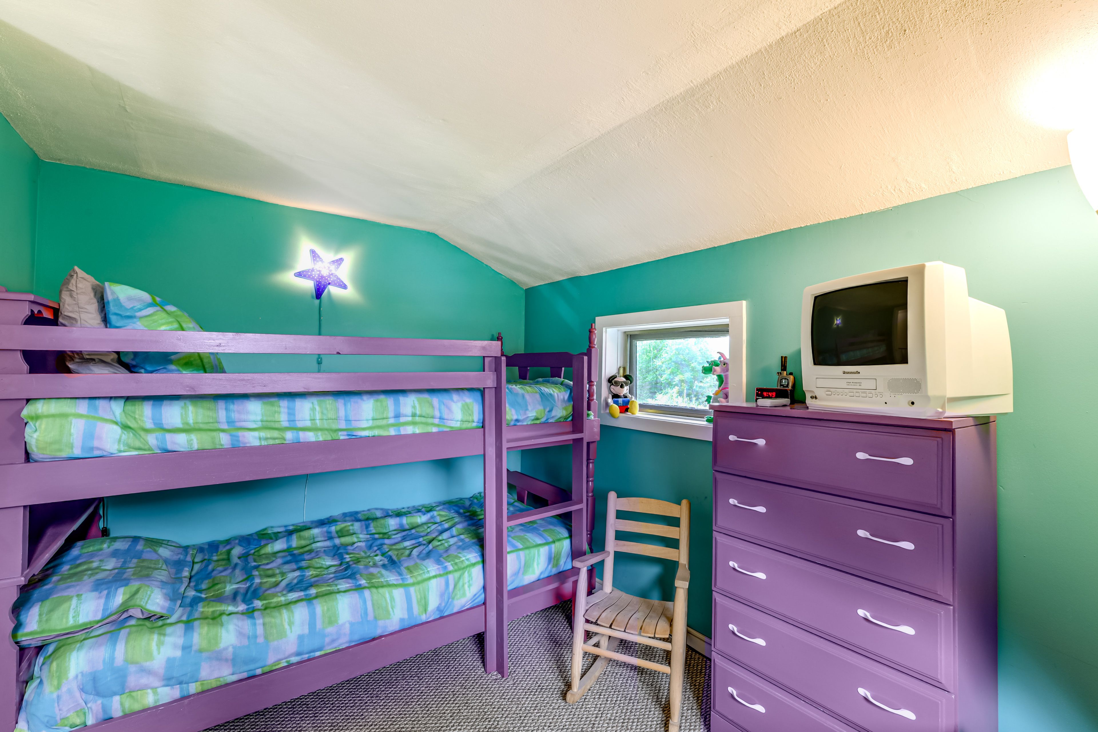 Bedroom 3 | 3rd Floor | Twin Bunk Bed | Retro TV