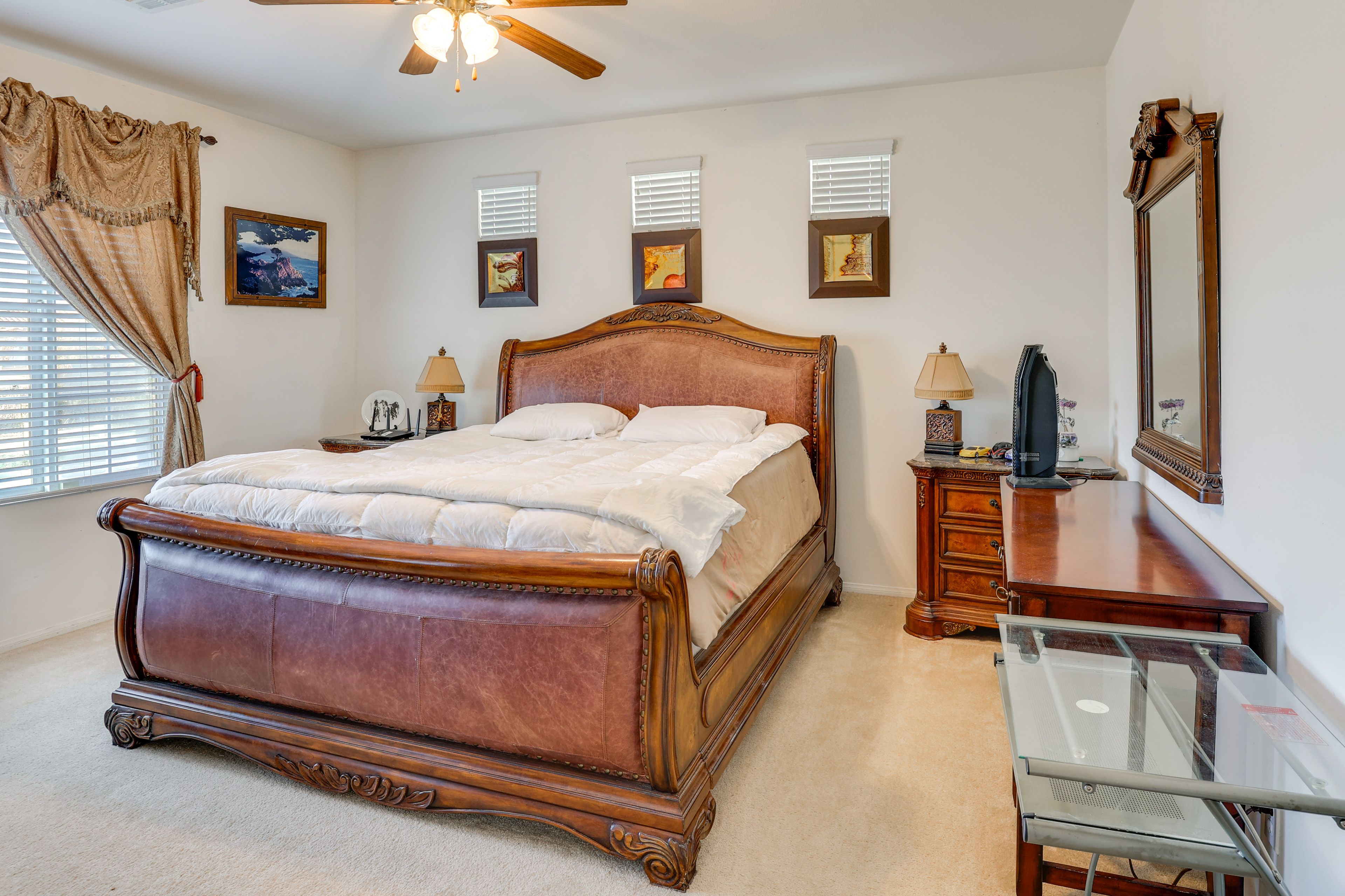 Bedroom 1 | 2nd Floor | California King Bed | Linens Provided | Mini Fridge