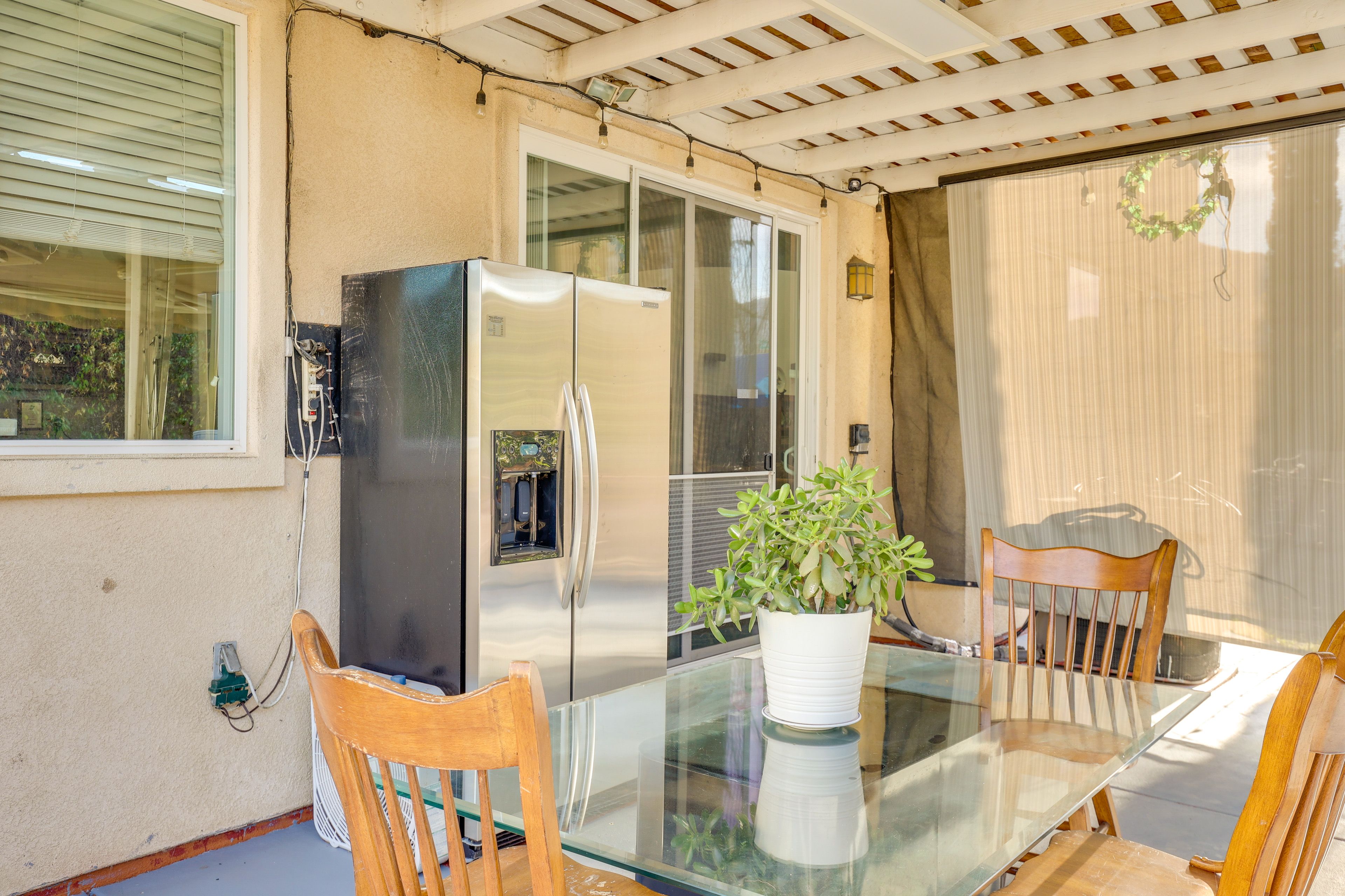 Covered Patio | Dining Area | Refrigerator