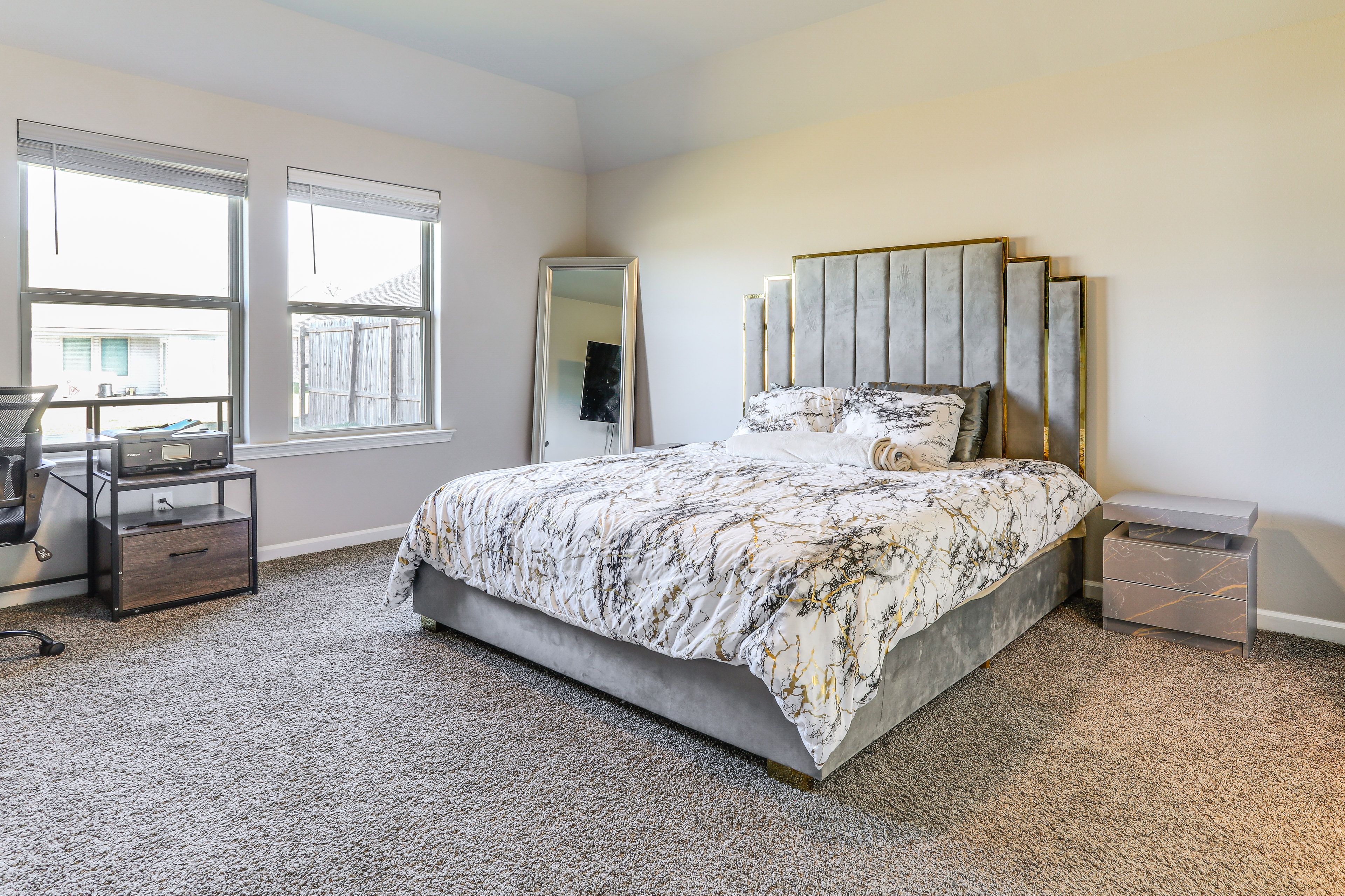 Bedroom 1 | King Bed | Linens Provided | Smart TV | Dedicated Workspace