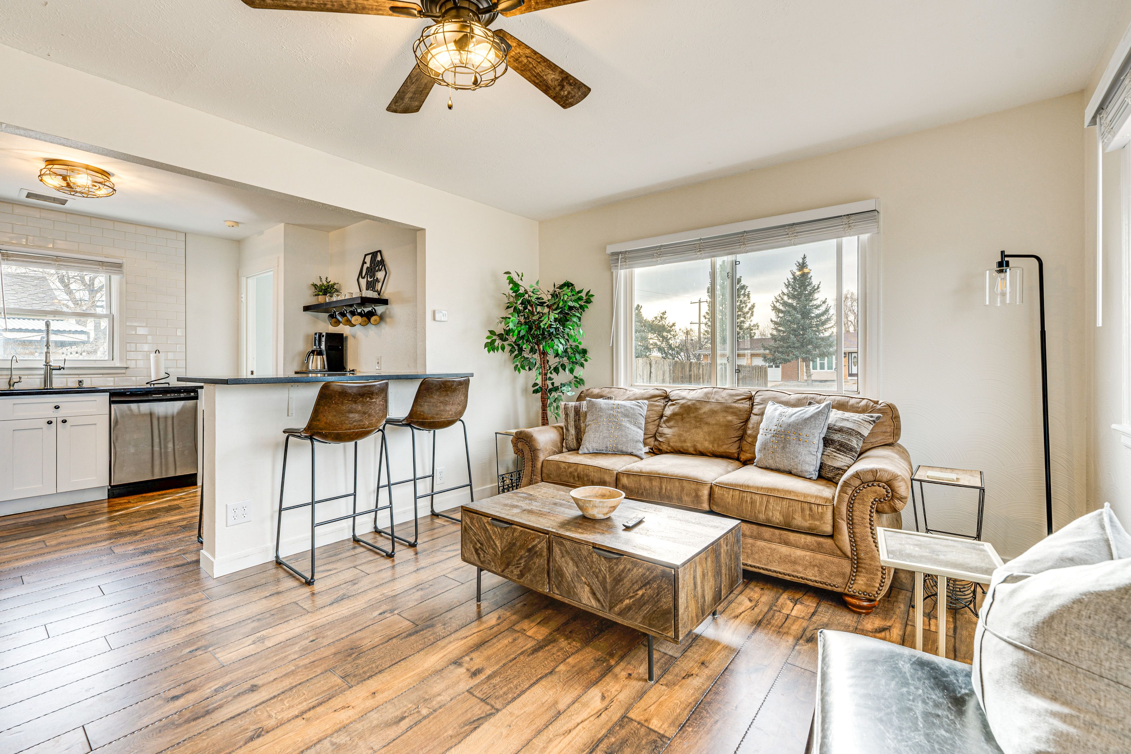 Greeley Vacation Rental | 2BR | 1BA | 694 Sq Ft | 3 Steps Required to Enter