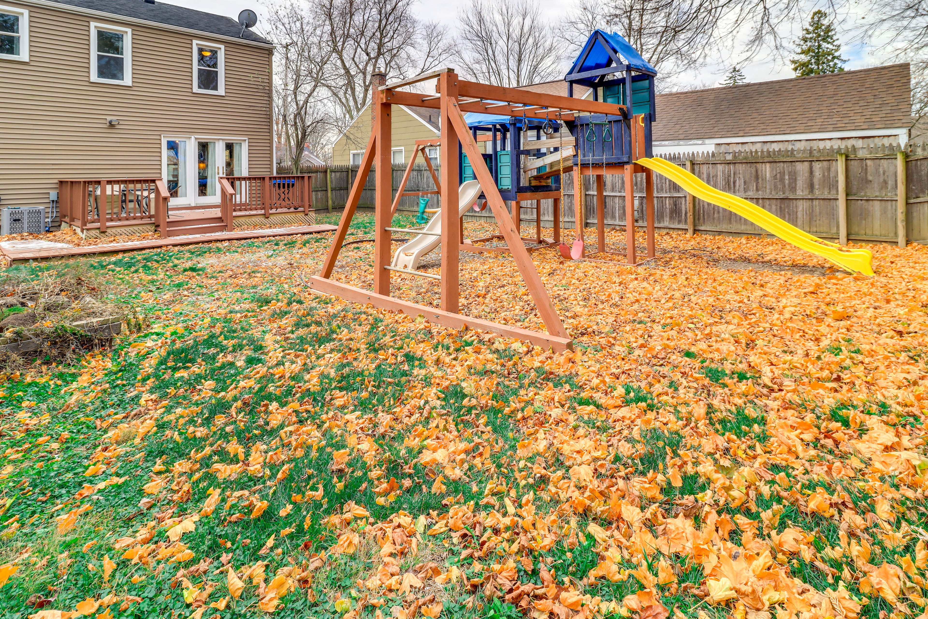 Partially Fenced-In Yard | Playset