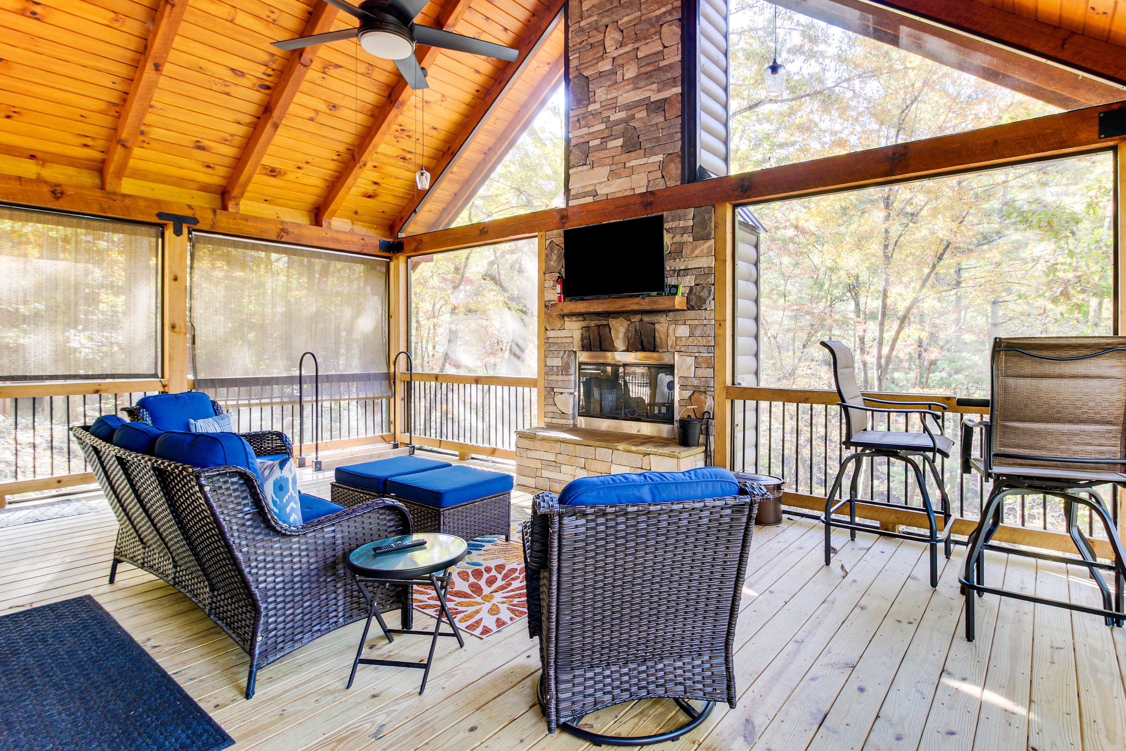 Ellijay Vacation Rental | 3BR | 3.5BA | 2,000 Sq Ft | 1 Step to Enter