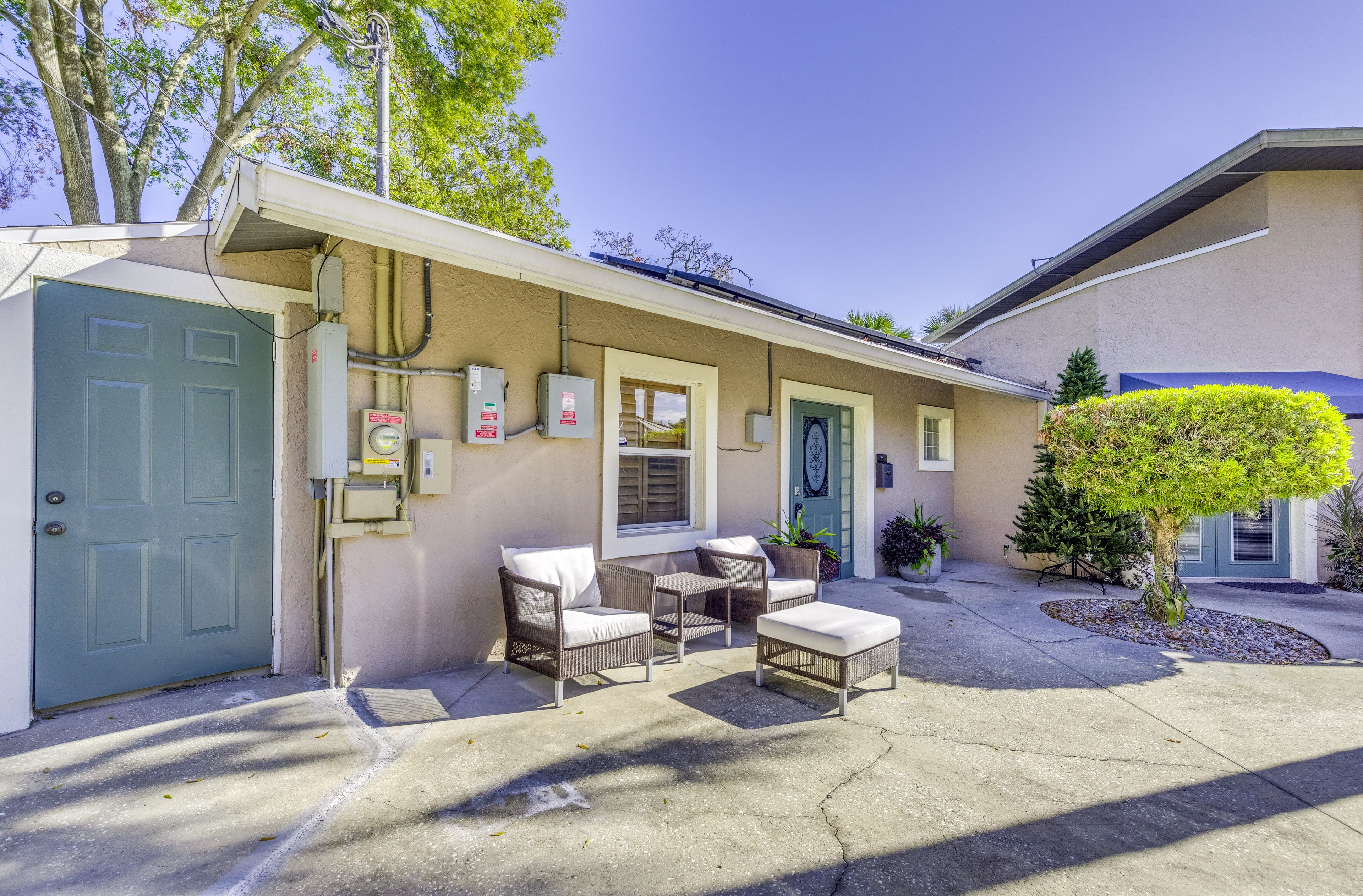 Unit Exterior | Private Patio w/ Seating