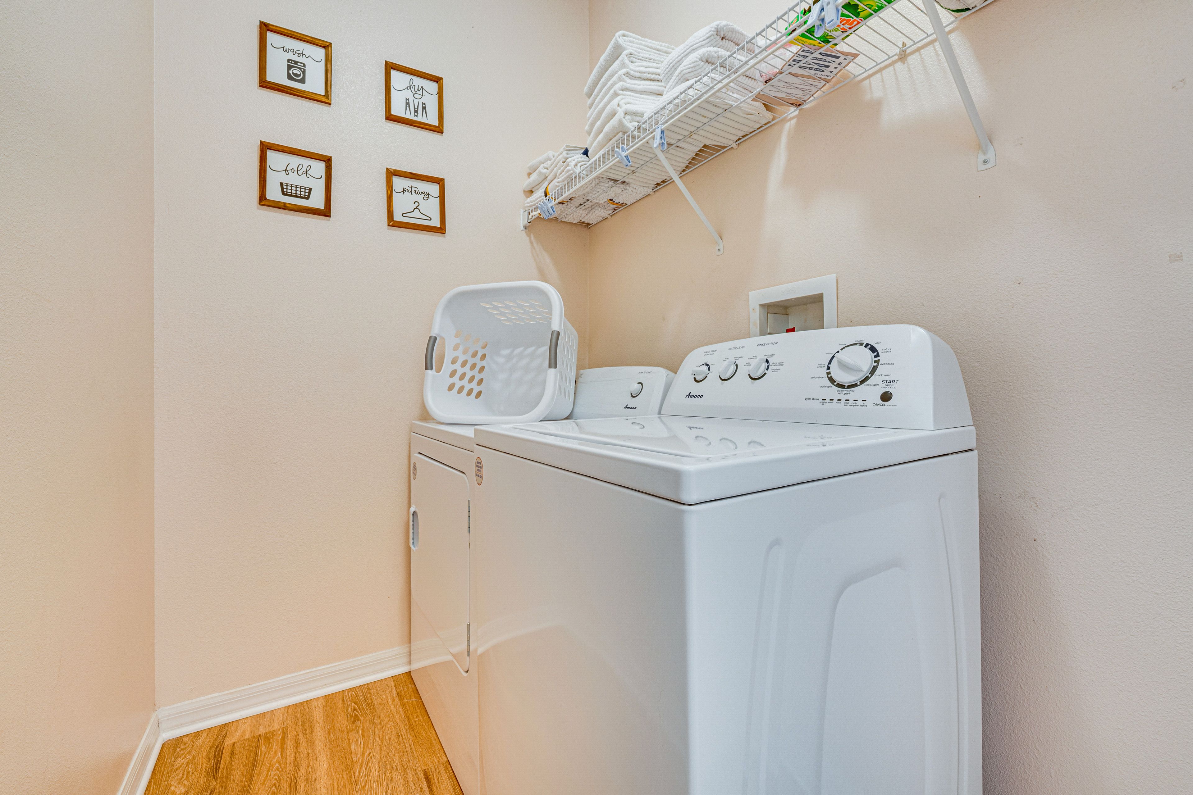 Laundry Area | Washer/Dryer | Hangers | Iron/Board | Trash Bags/Paper Towels