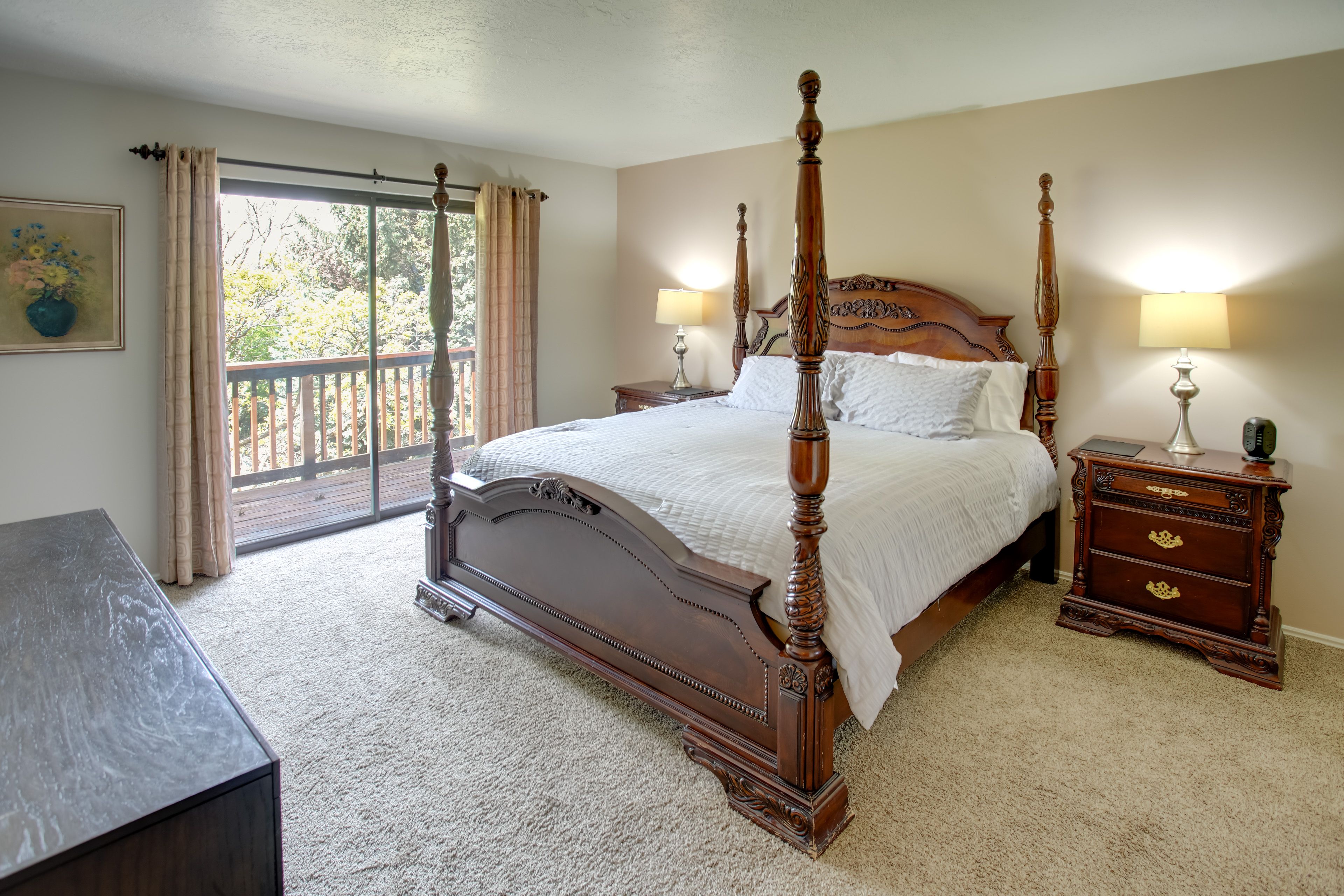 Bedroom 1 | Main Level | King Bed | Linens Provided | Balcony Access
