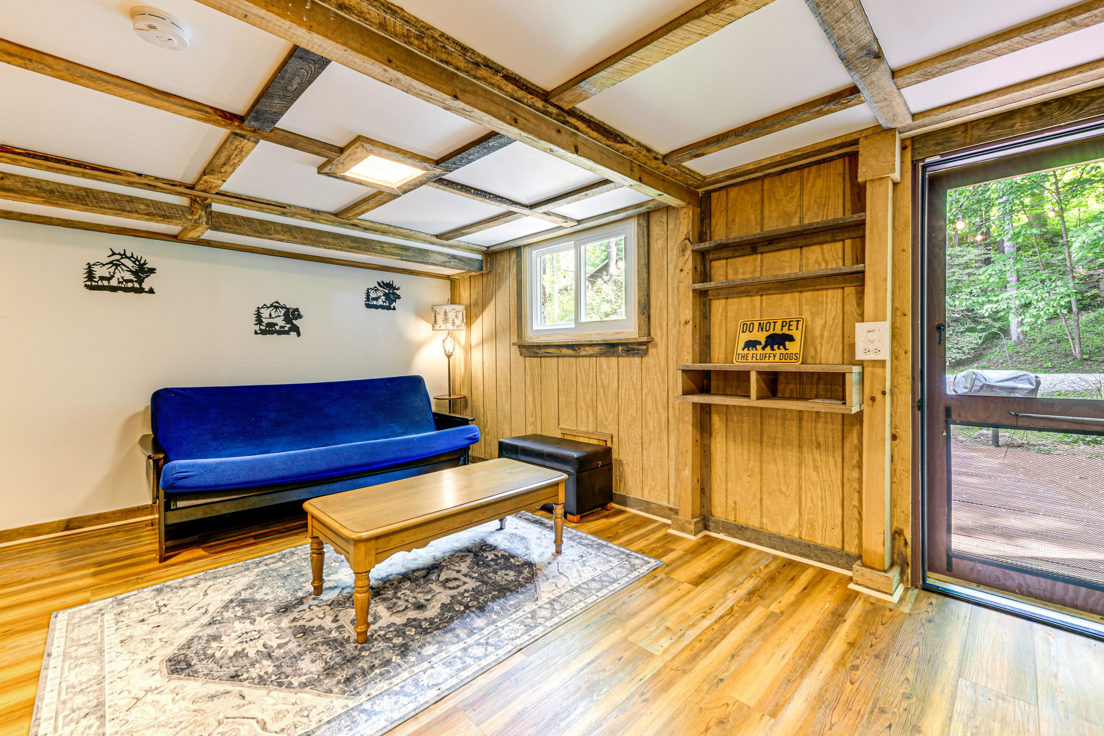 Den | Lower Level | Full Futon | Mini Fridge
