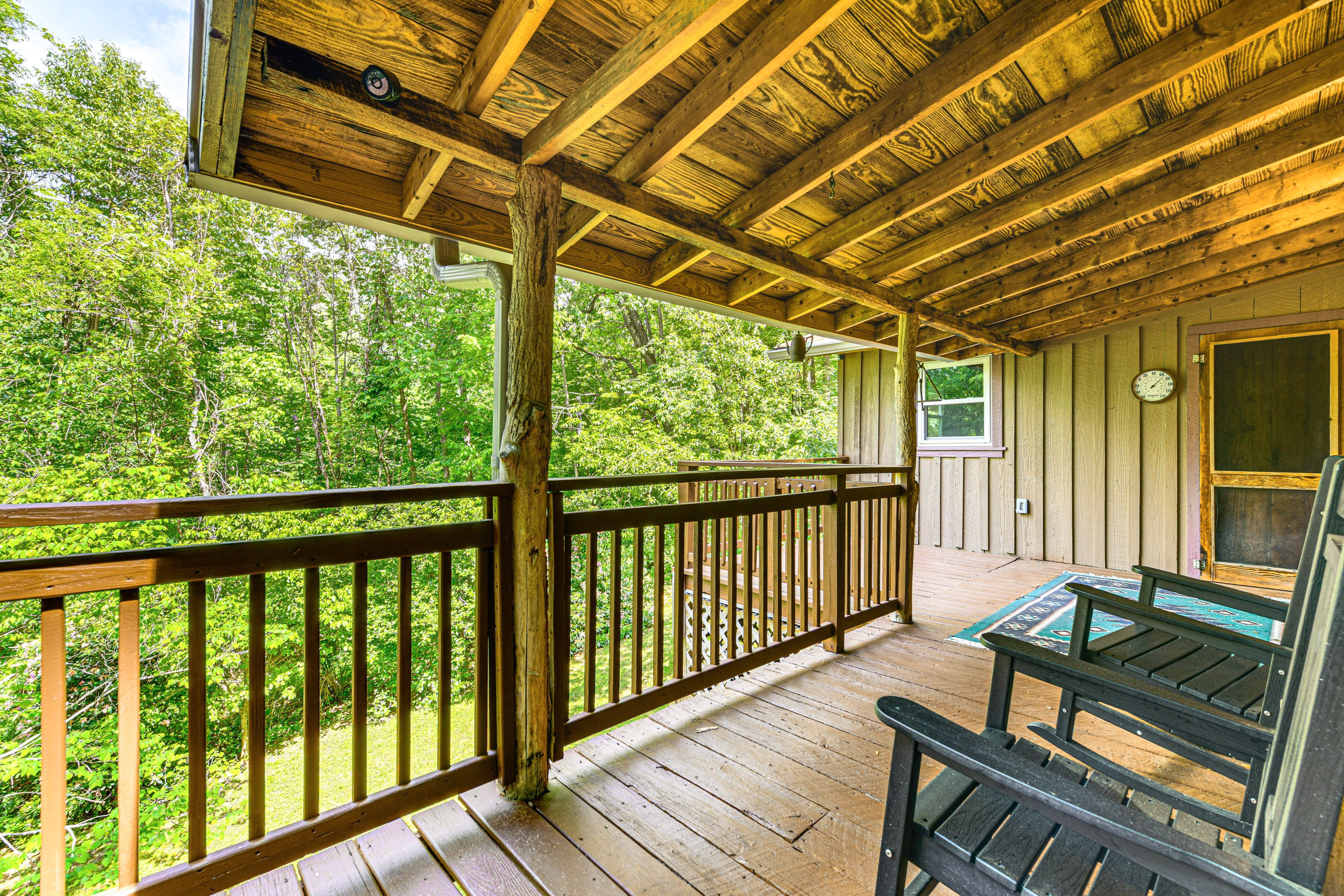 Covered Deck | Mountain Views | 2-Story Cabin