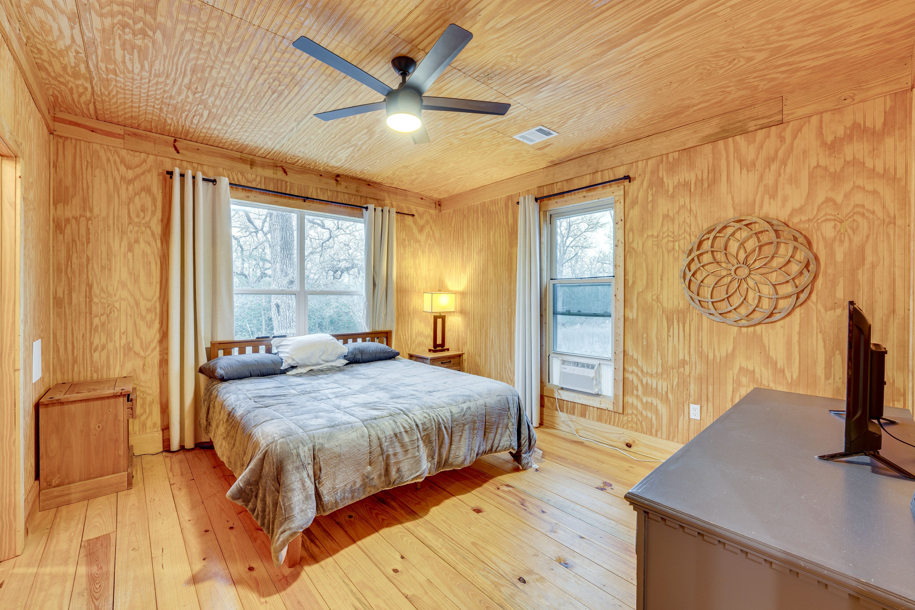 Bedroom 1 | King Bed | Linens Provided | Window A/C Unit