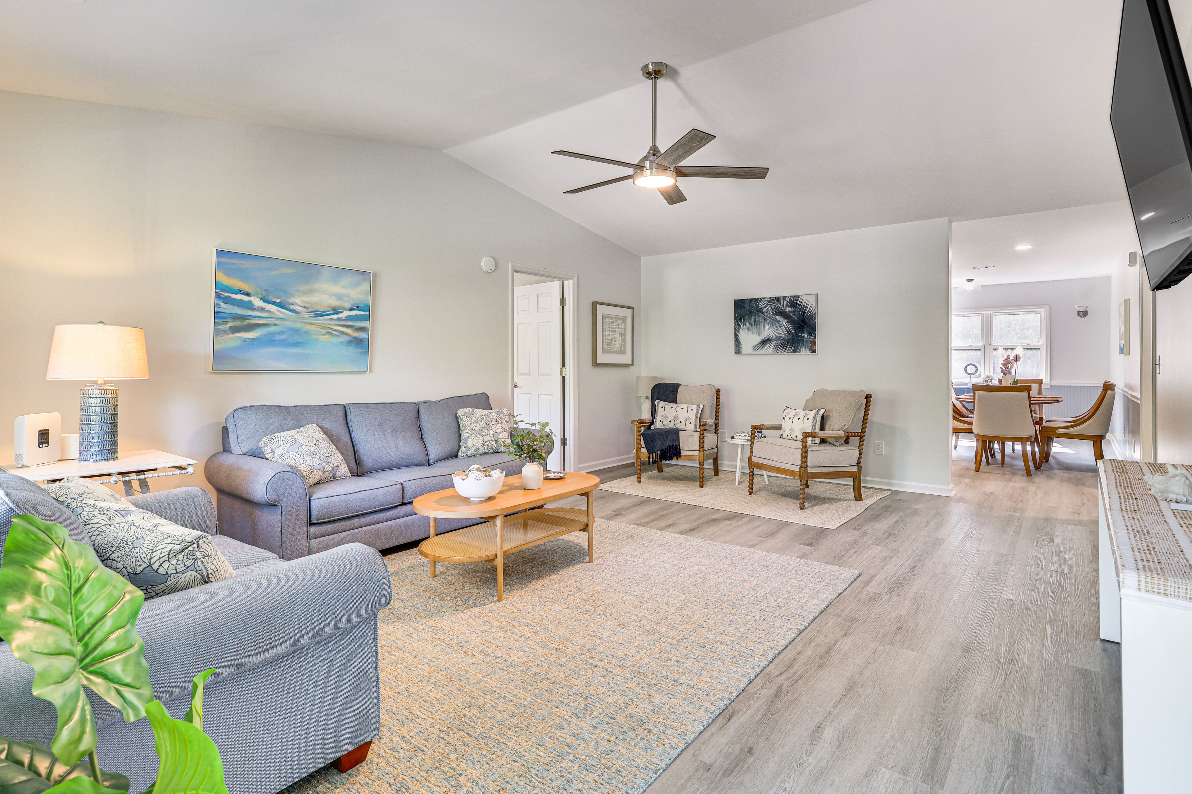 Oak Island Vacation Rental | 4BR | 3BA | Stairs Required | 2,071 Sq Ft
