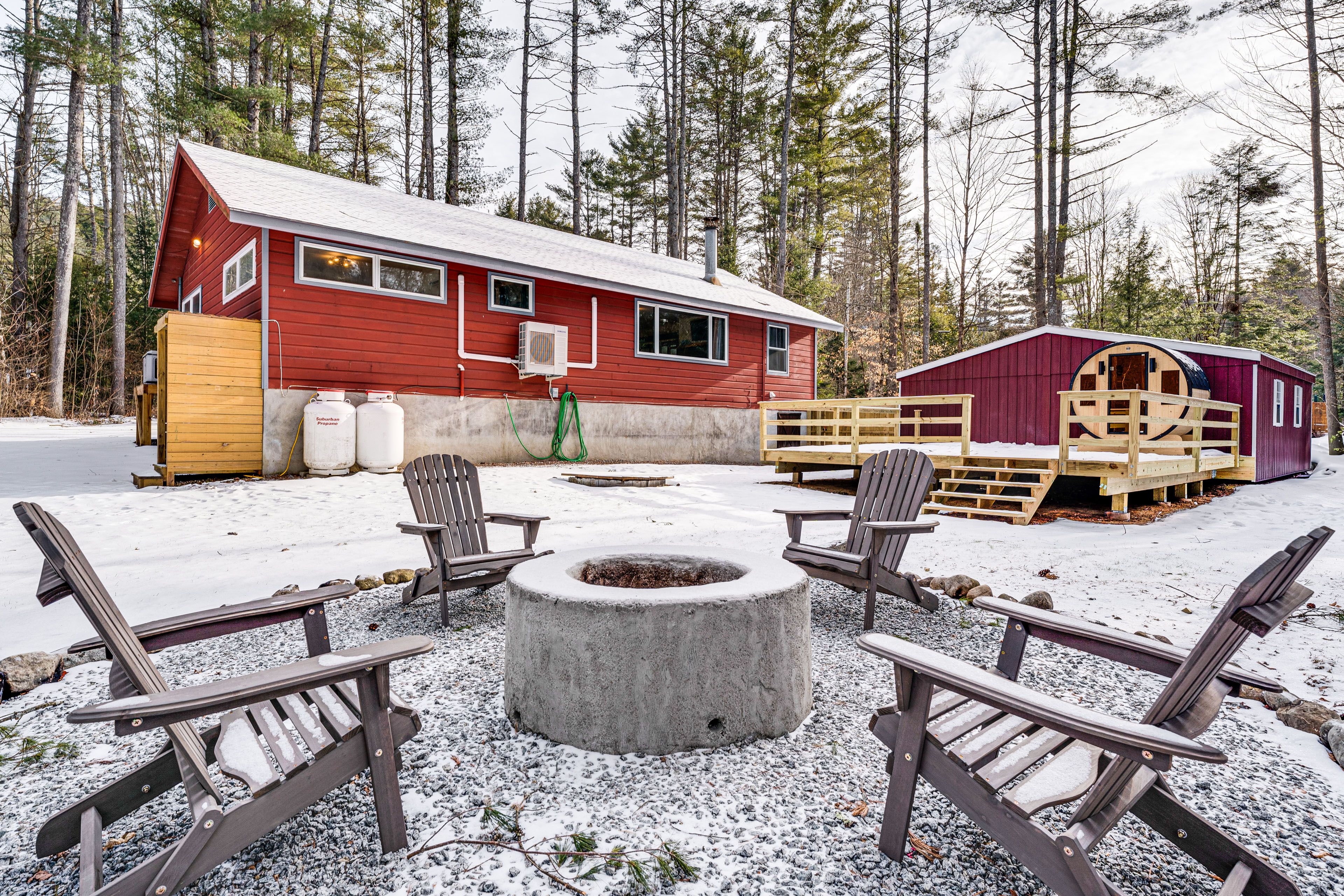 Private Backyard Area | Single-Story Cabin | Sauna | Fire Pit