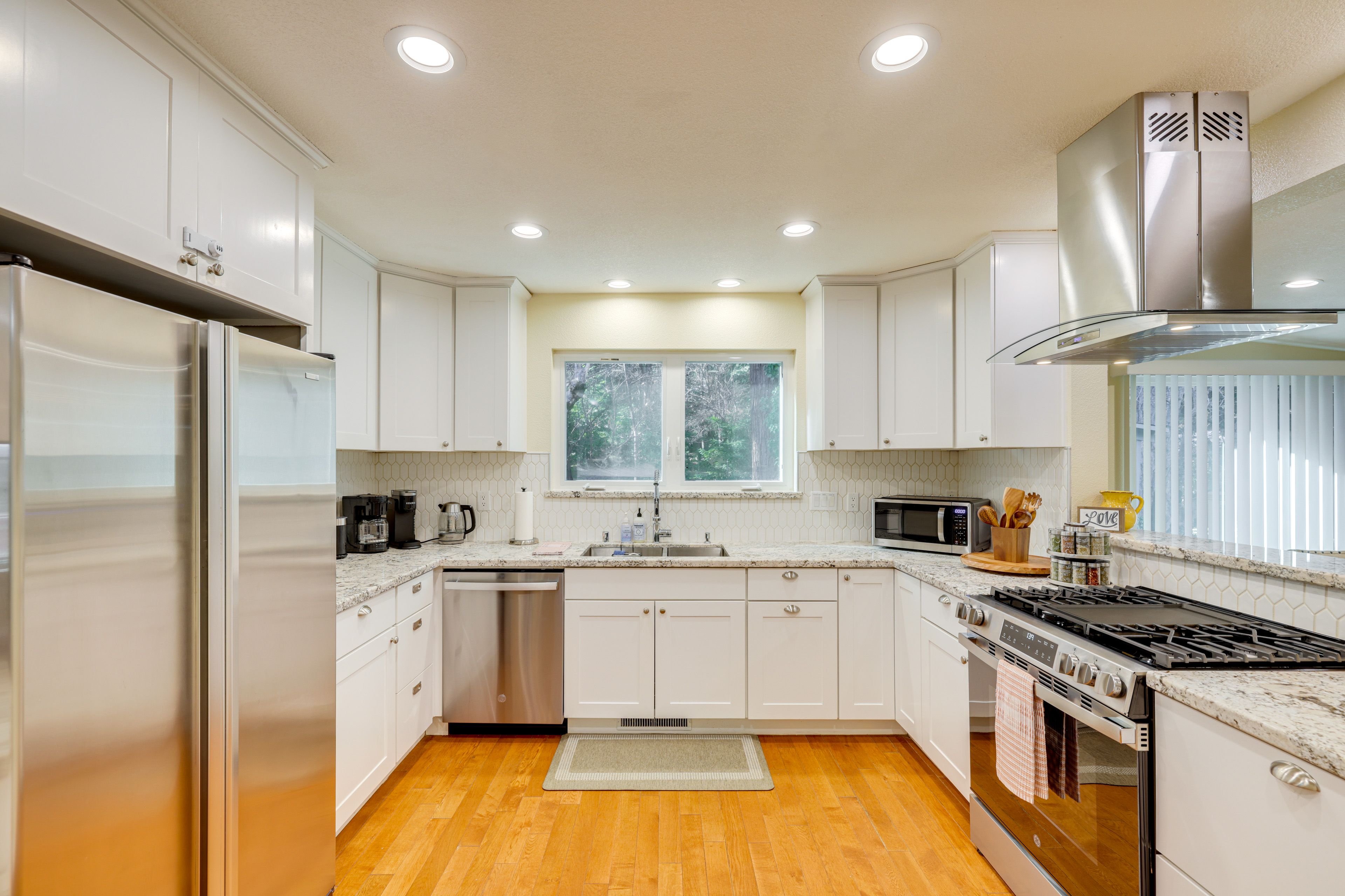 Kitchen | Single-Story Cottage | In-Unit Laundry | Central Heating & A/C