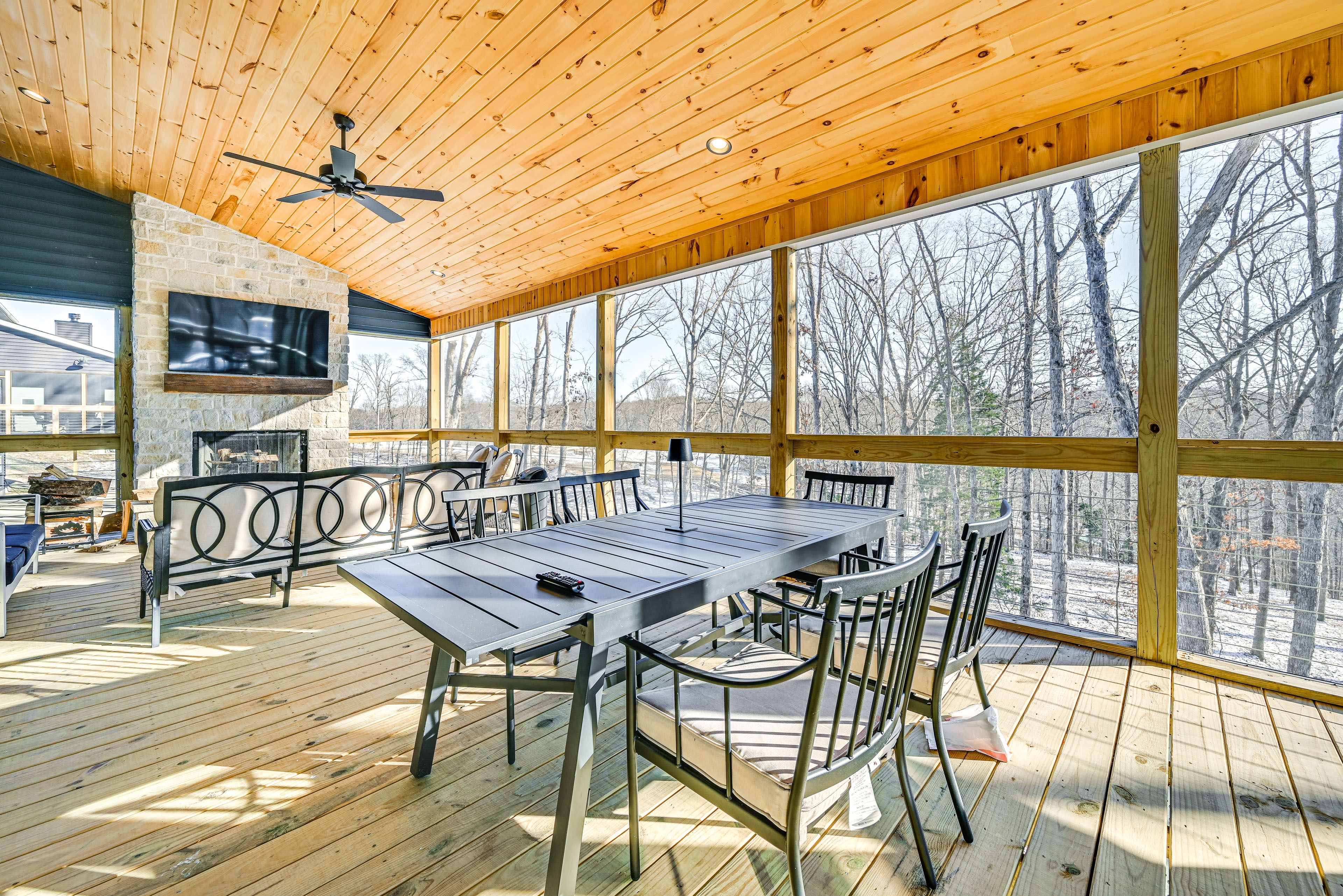Screened-In Porch | Wood-Burning Fireplace