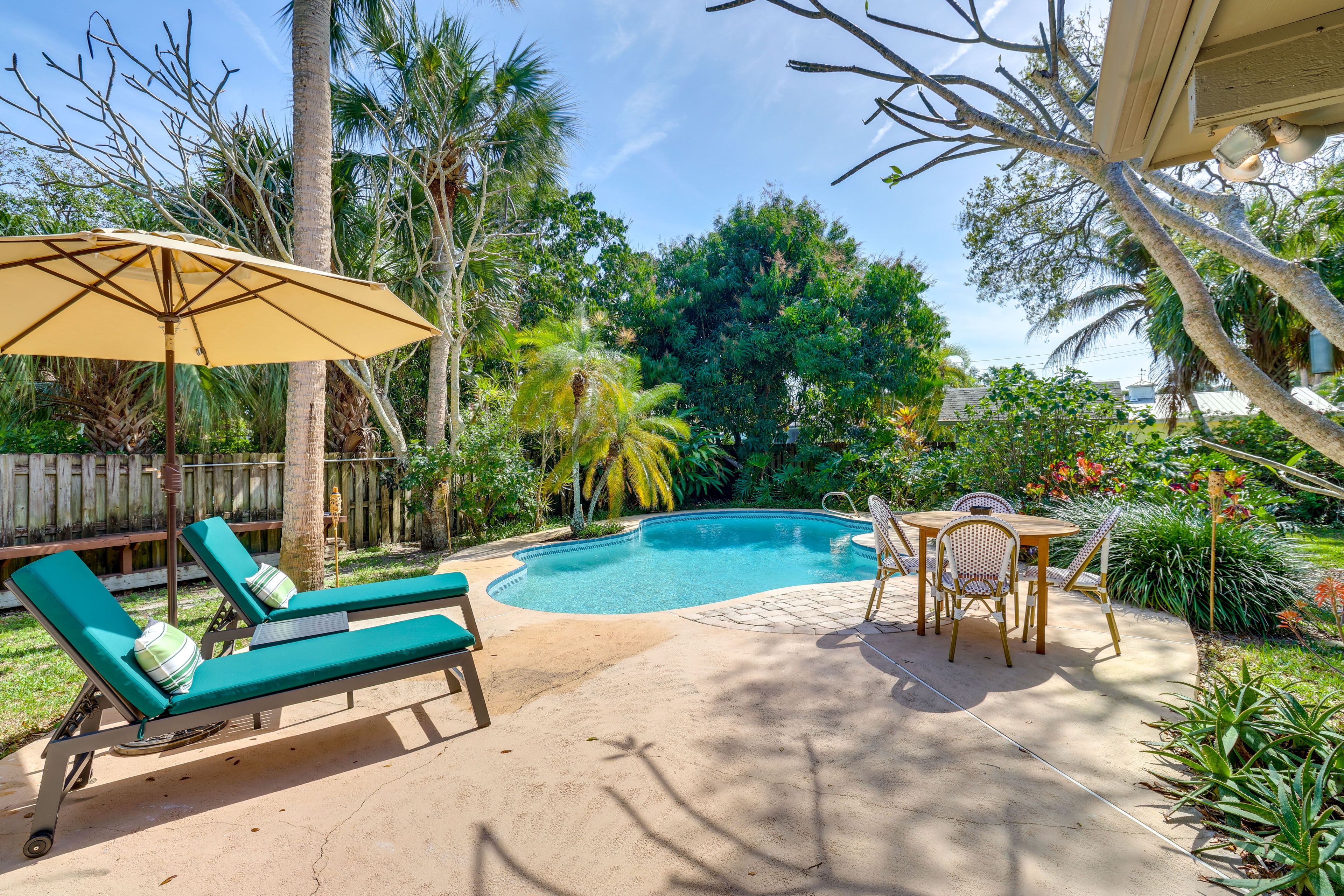 Patio | Private Pool | Beach Gear