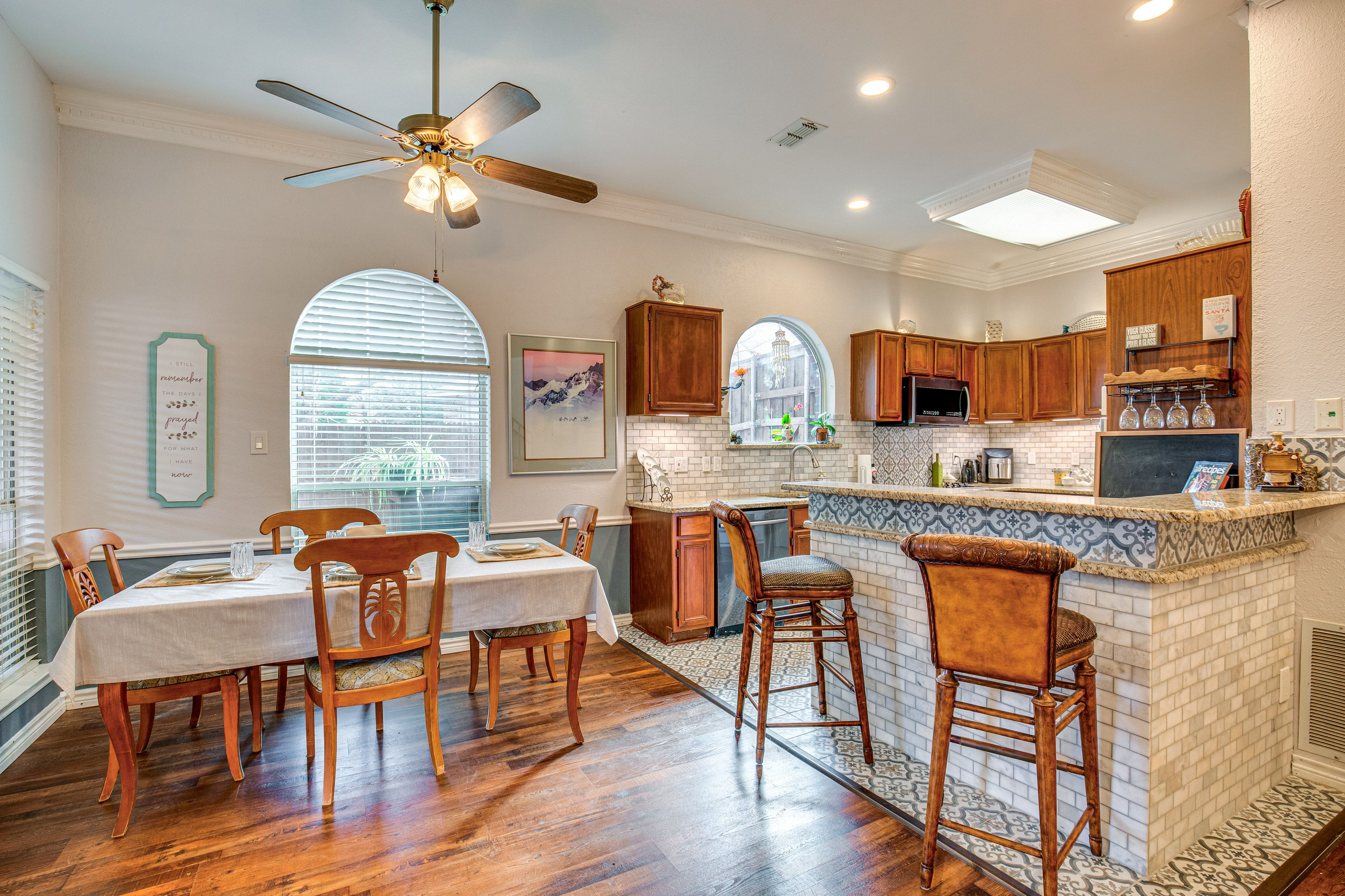 Kitchen & Dining Area | 2-Story House | In-Unit Laundry