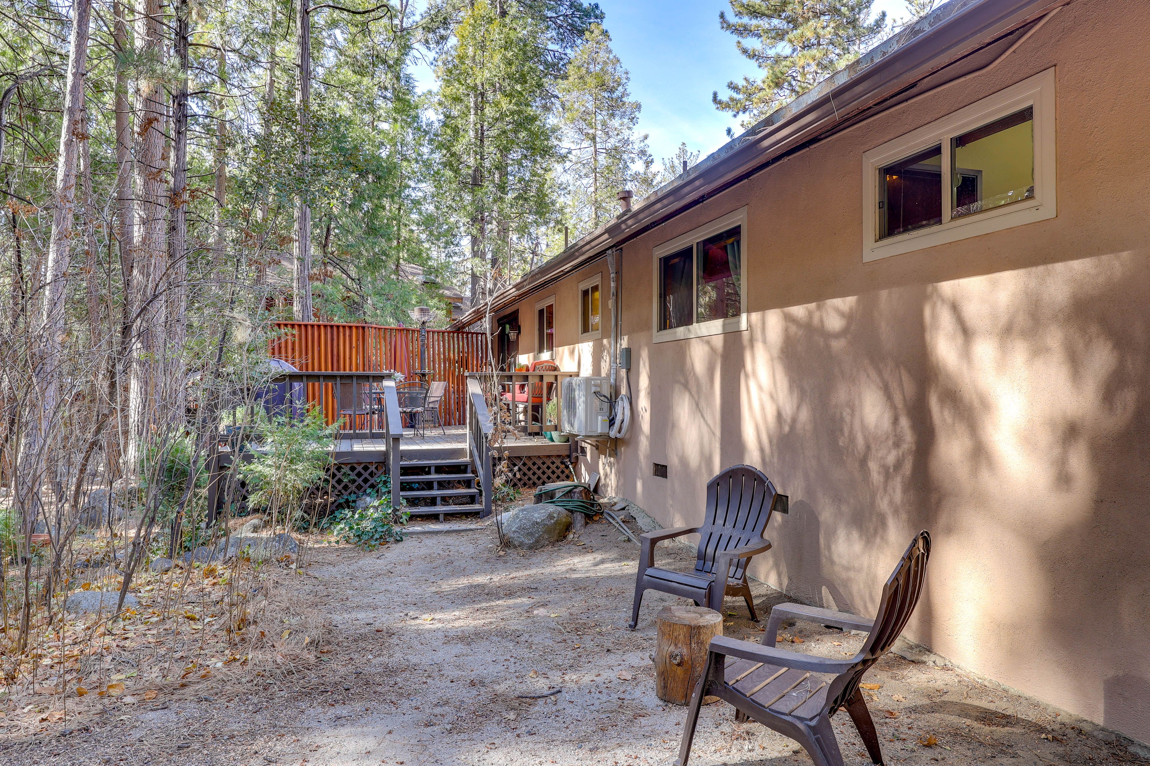 Seating Area | Forested Surroundings | Hiking Trail Access On-Site