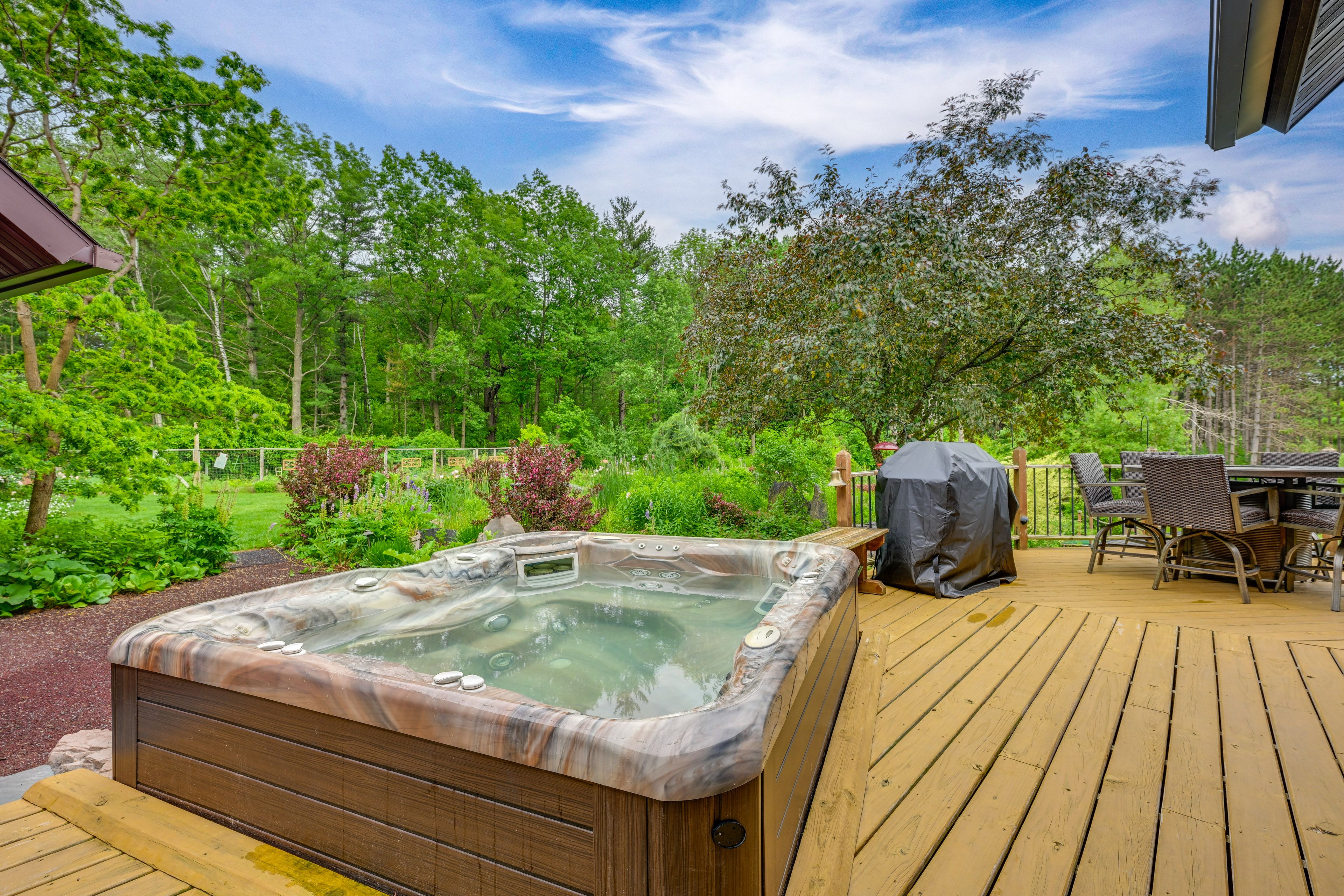 Deck | Private Hot Tub | Outdoor Dining Area