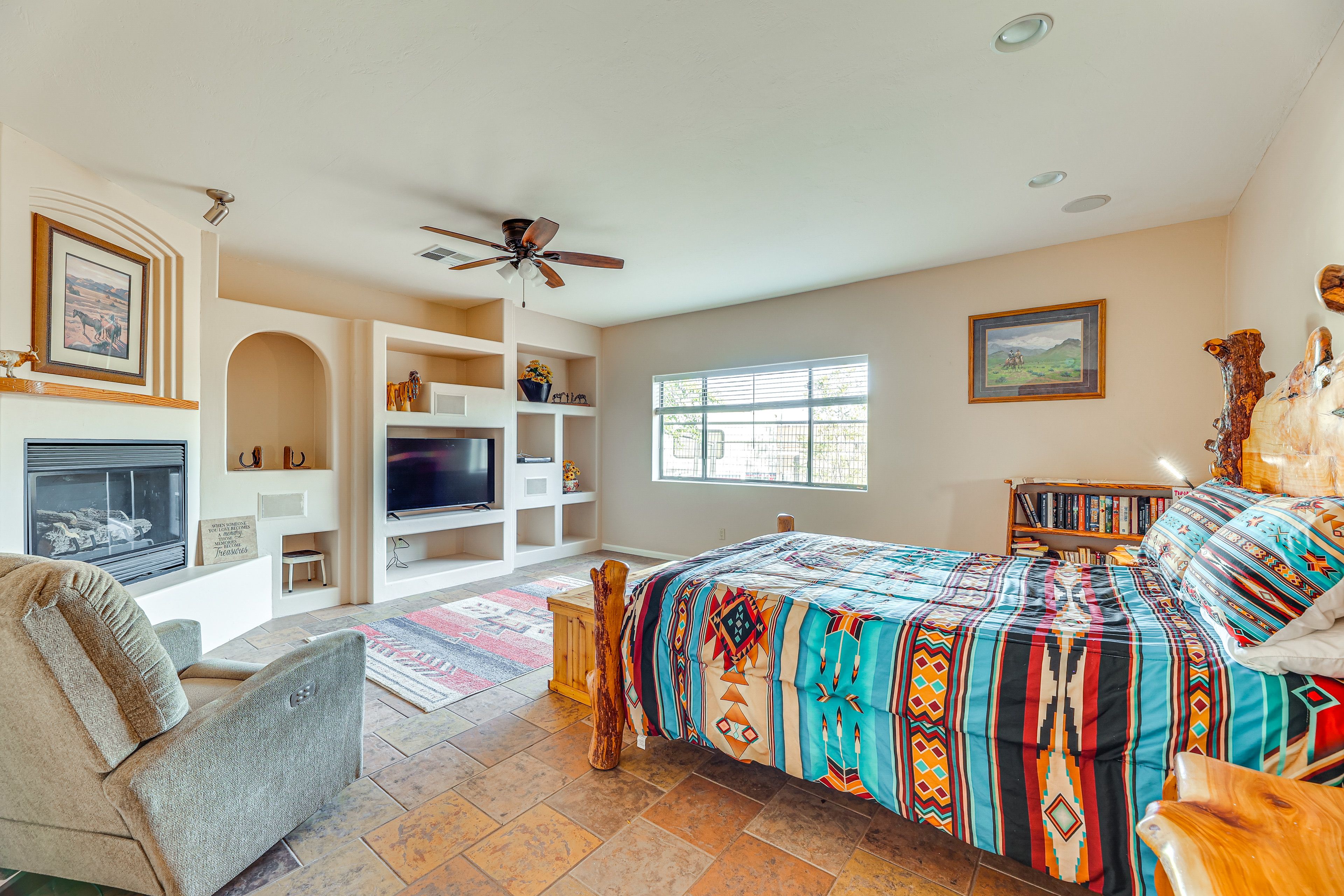 Living Room | Queen Bed | Books