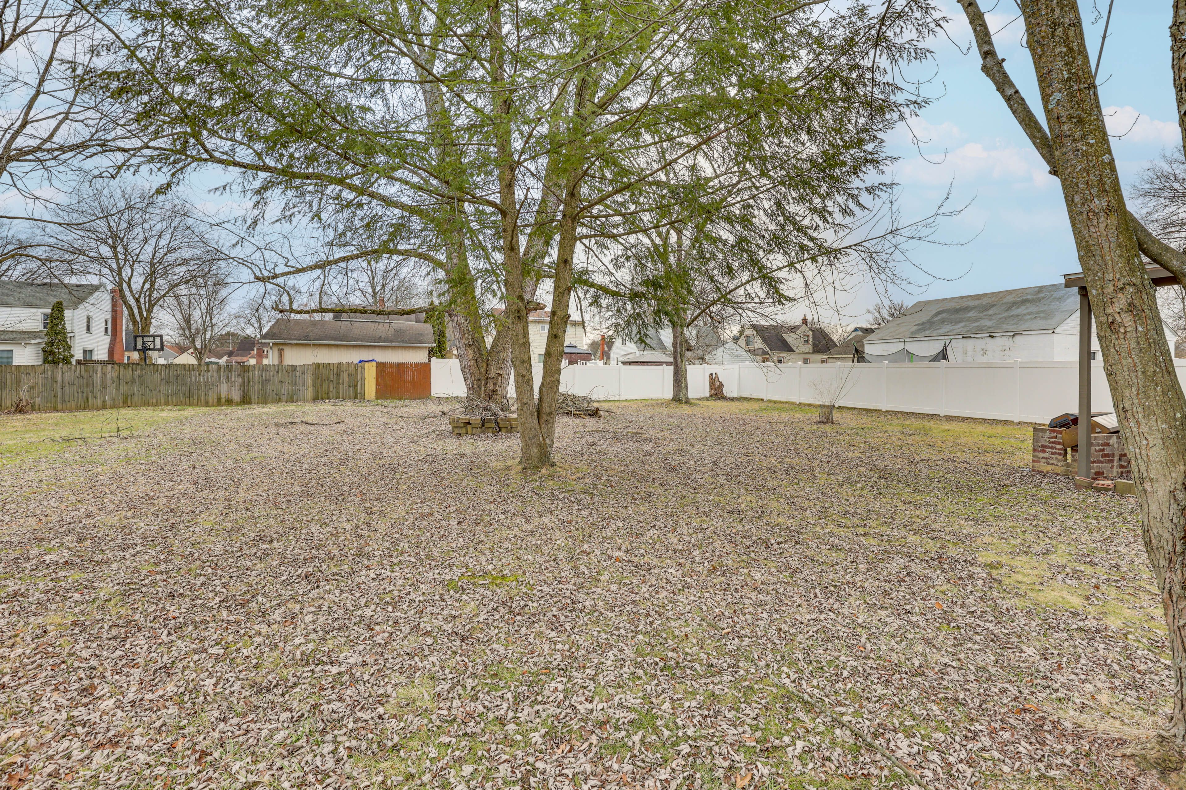 Partially Fenced-In Yard | Wood-Burning Fire Pit