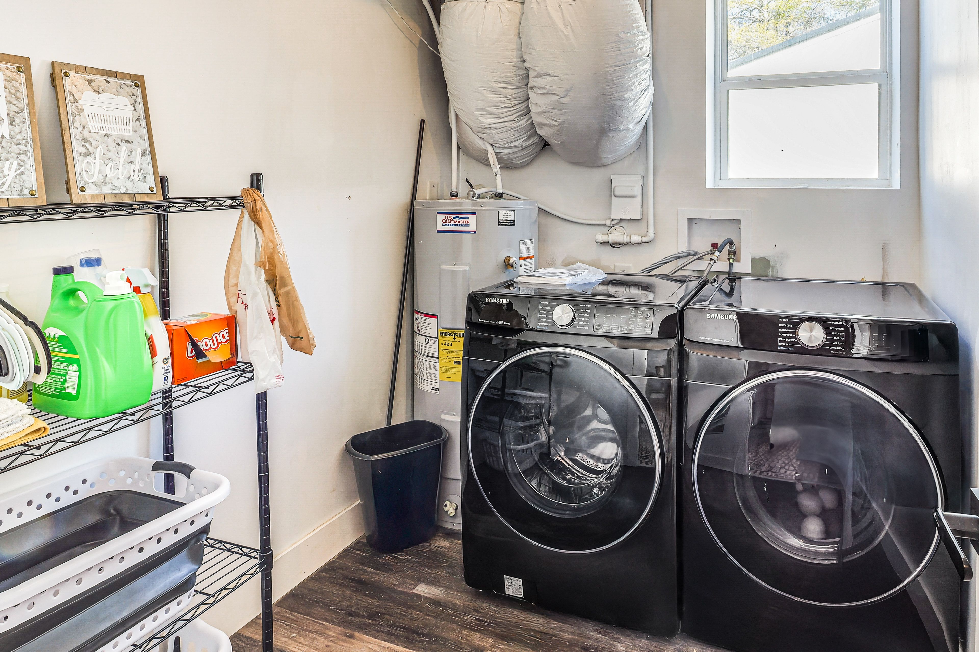 Laundry Area | Basement | Washer/Dryer | Hangers | Trash Bags/Paper Towels