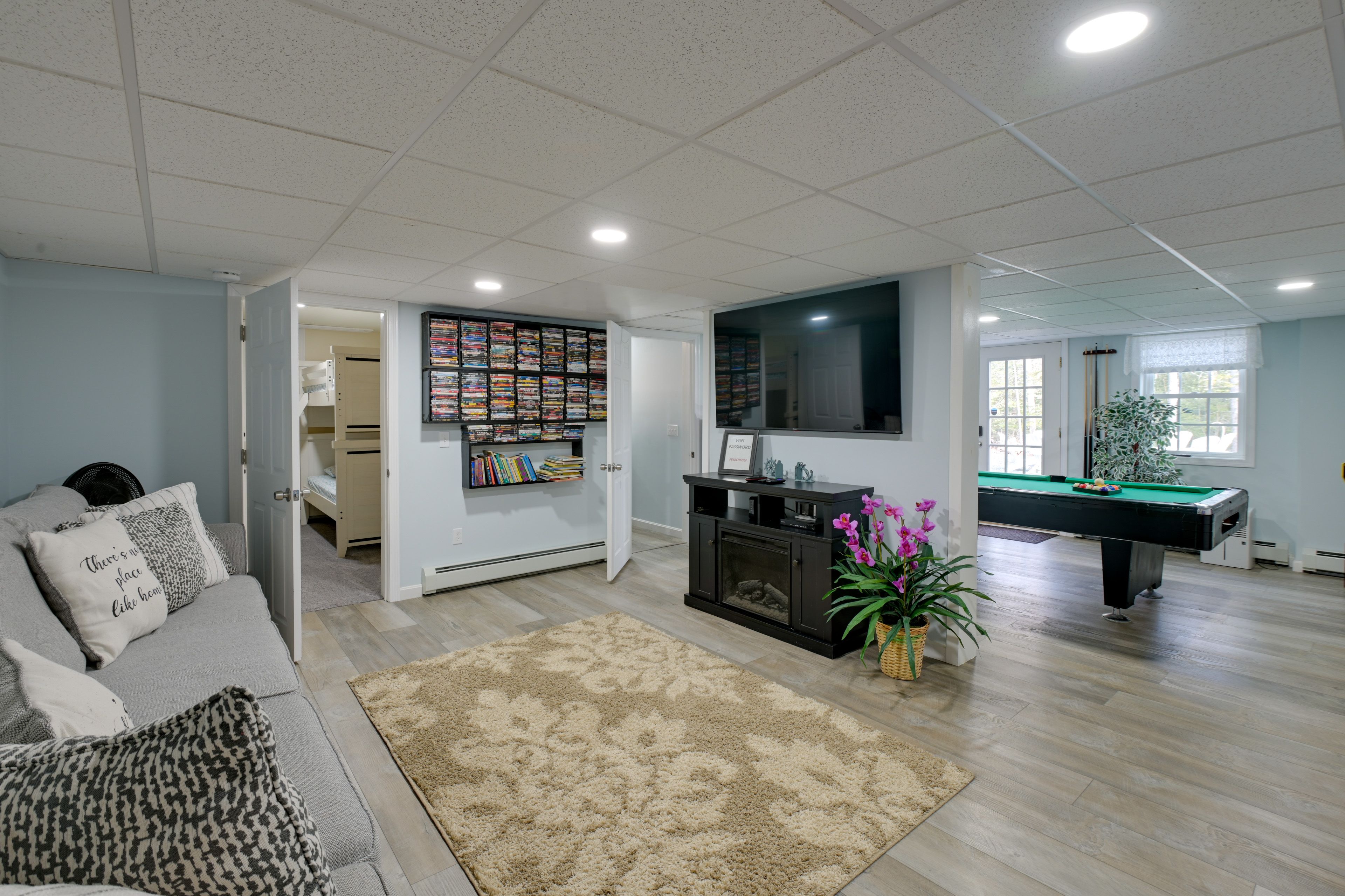 Media & Game Room | Lower Level | Electric Fireplace | Pool Table | Arcade Games