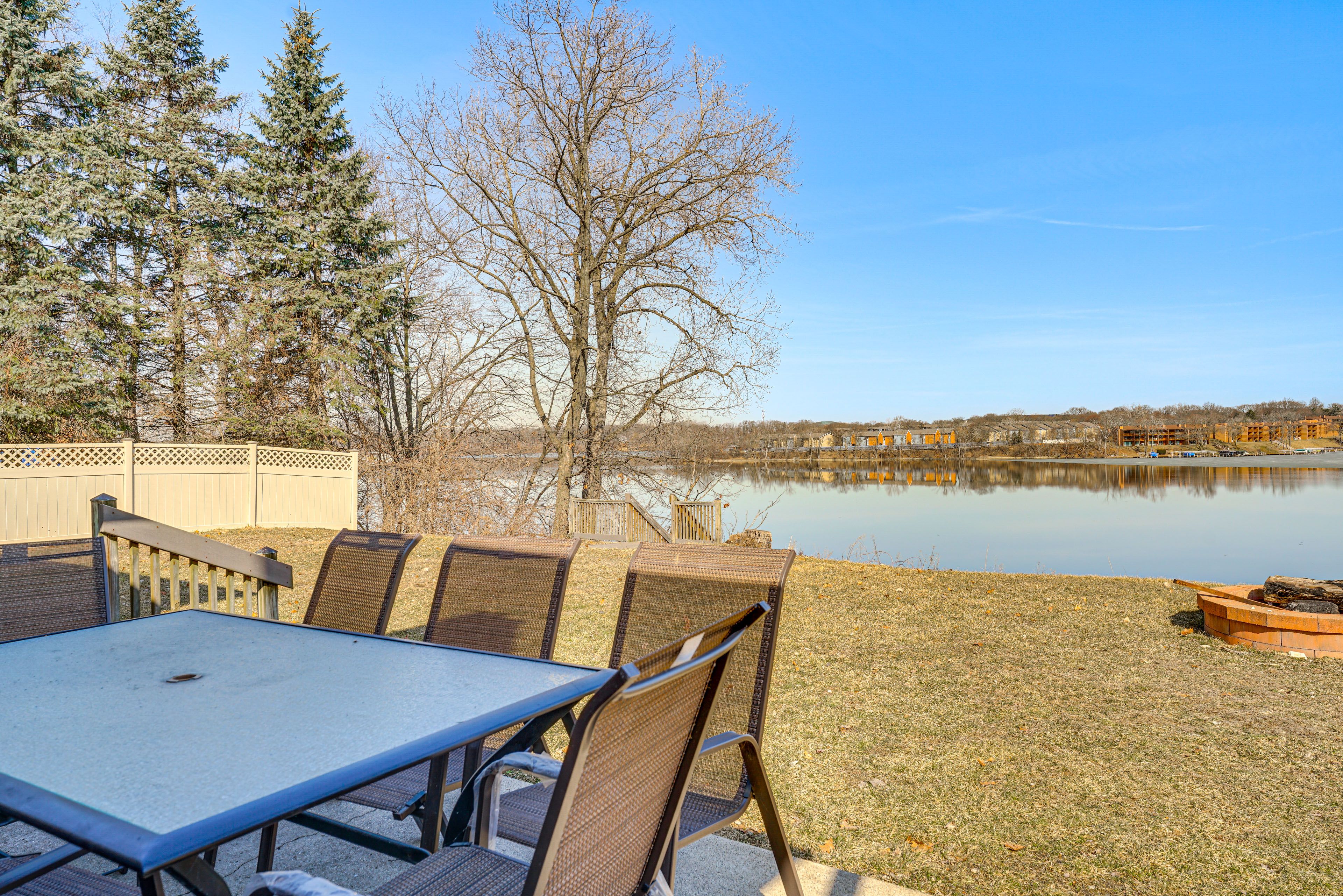 Patio | Outdoor Dining Area | Belleville Lake Views