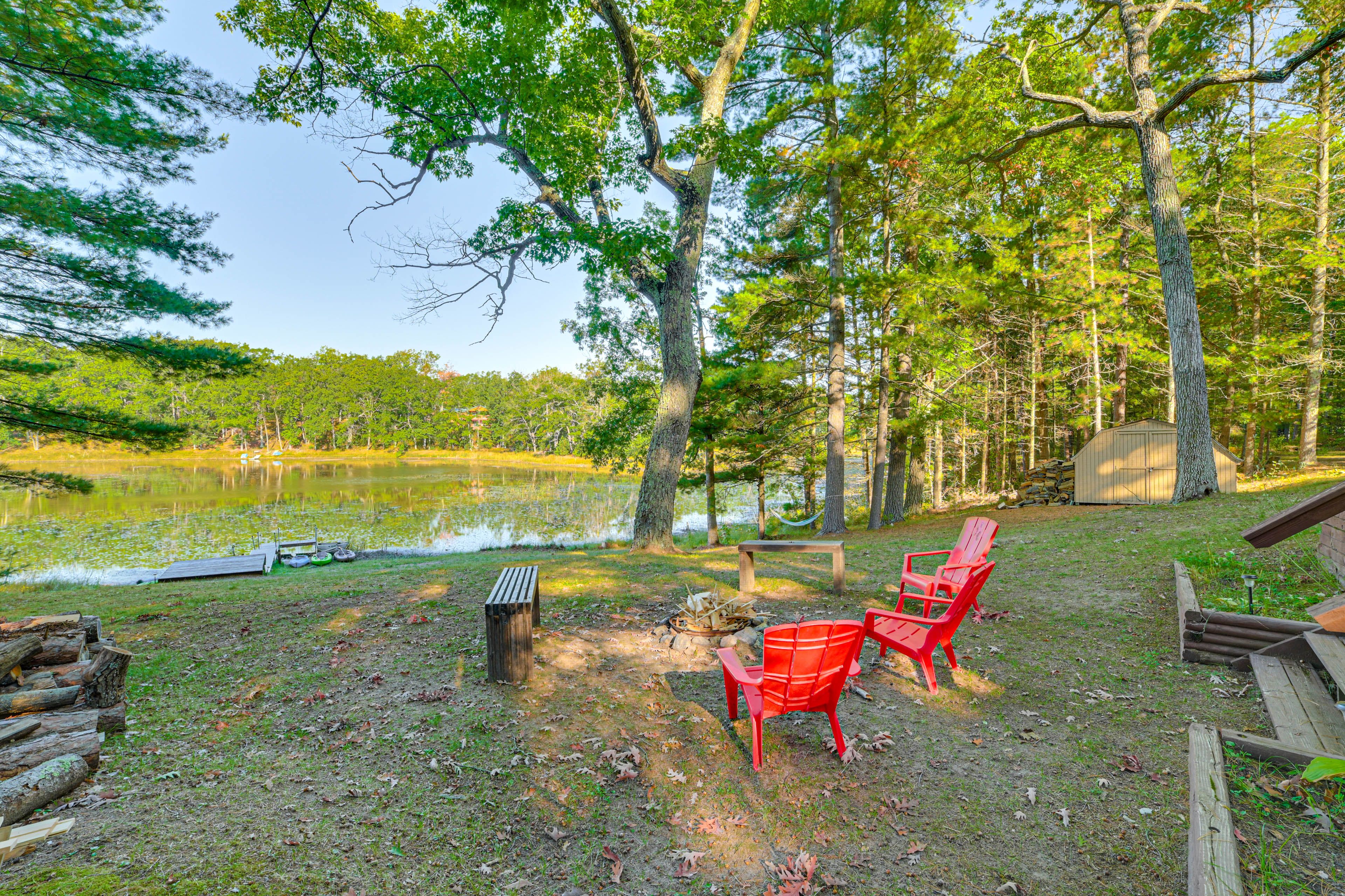 Backyard | Private Lake Access | Fire Pit