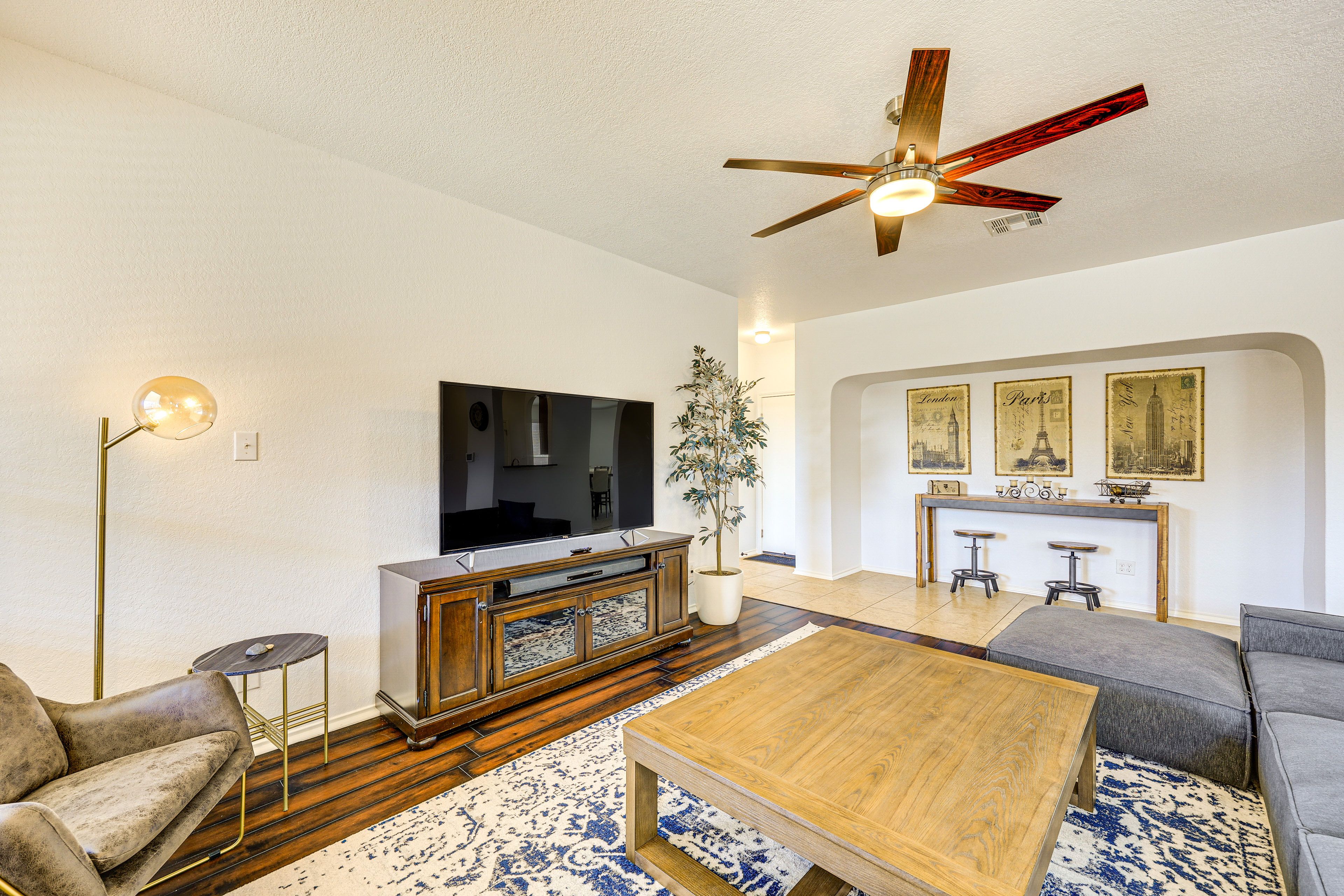 Living Room | 1st Floor | Flat-Screen TV | Electric Fireplace