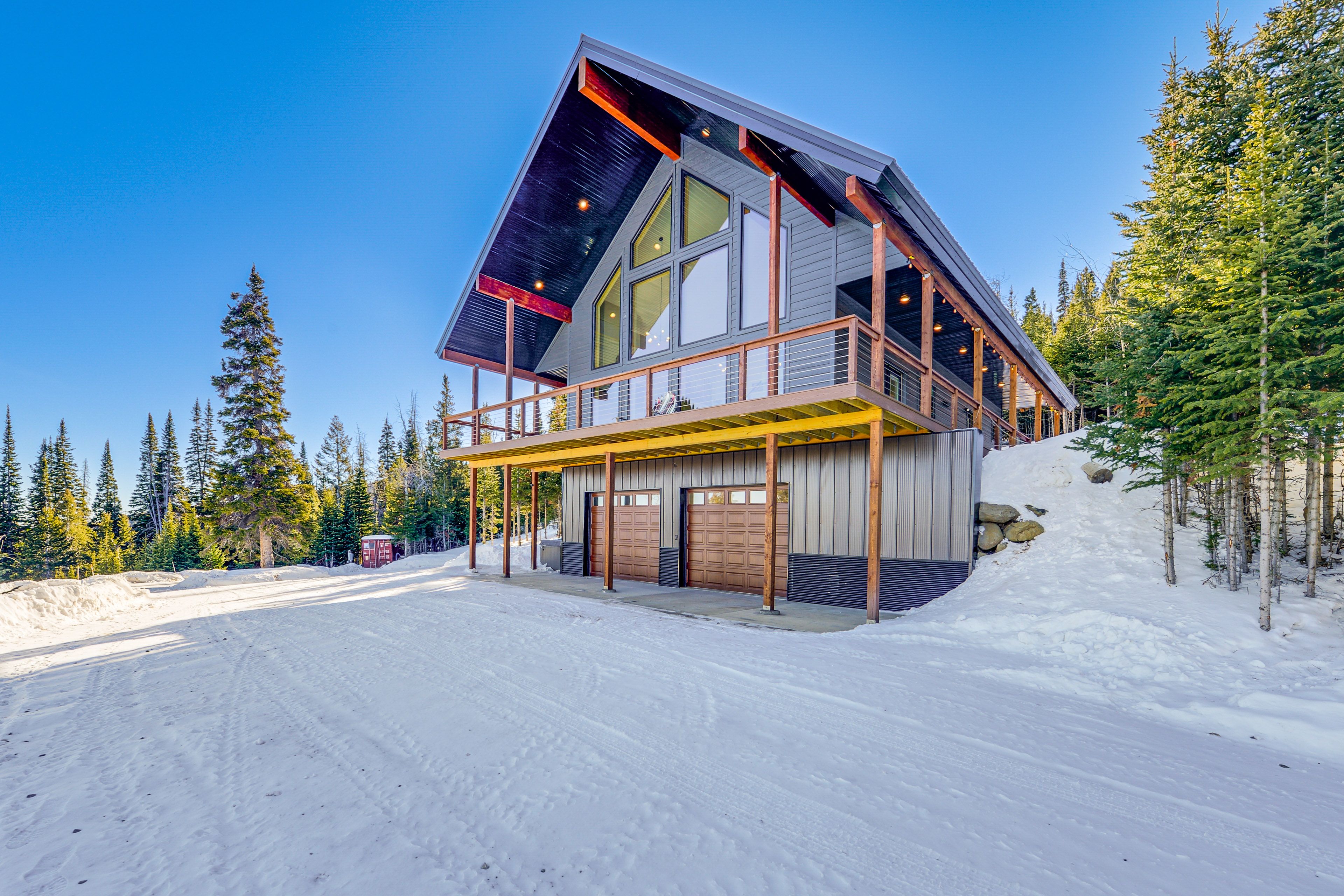 Home Exterior | Private Hot Tub | Nearby Trails