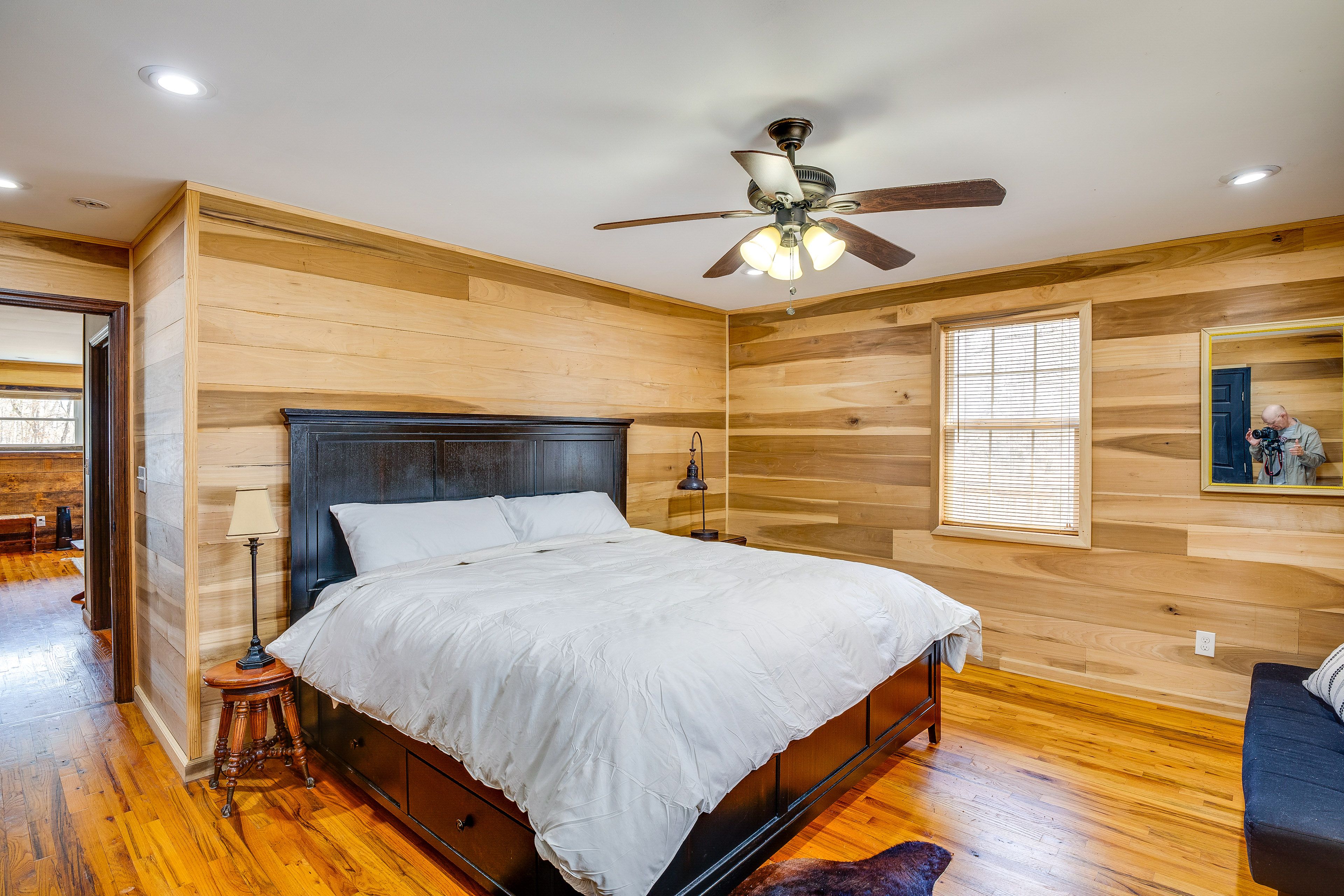 Bedroom 1 | Main Level | King Bed | Full Futon | Window A/C Unit