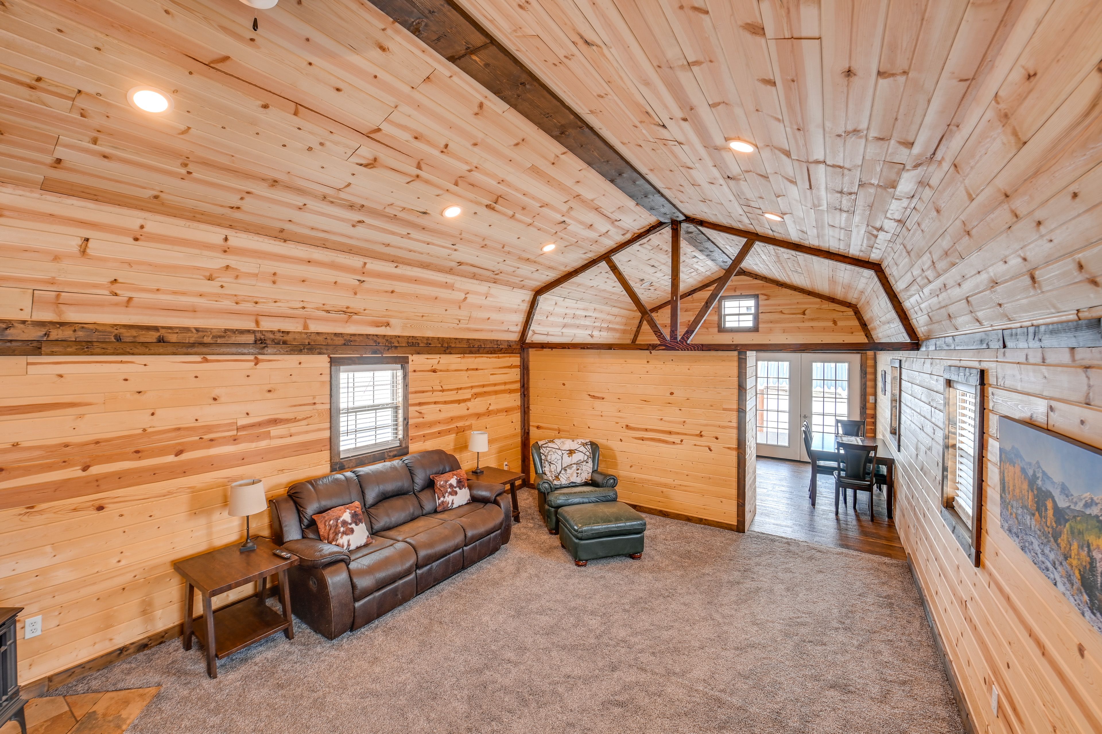 Living Room | Main Level | Freestanding A/C Unit | Propane Fireplace