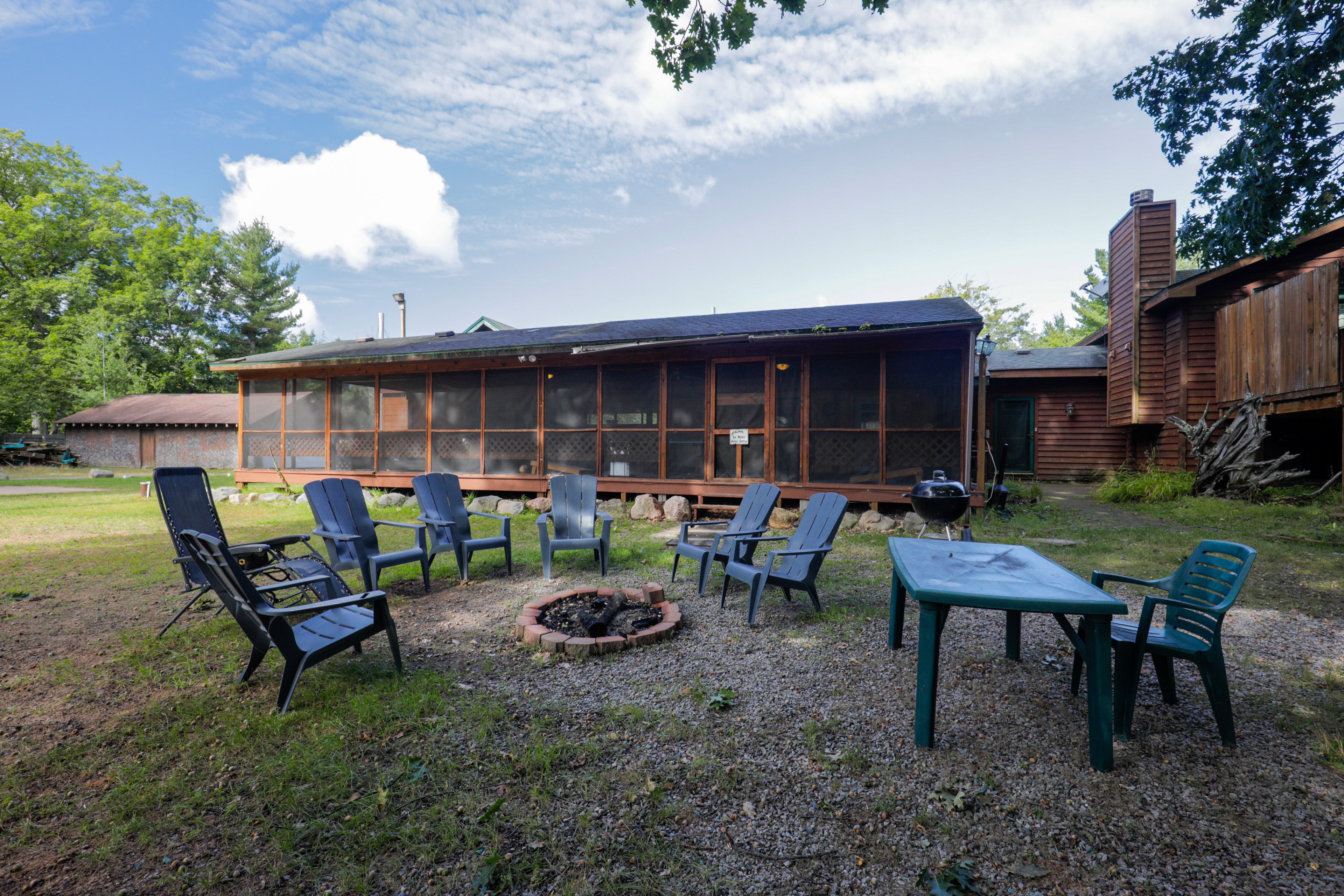 Exterior | Wood-Burning Fire Pit | Single-Story Home