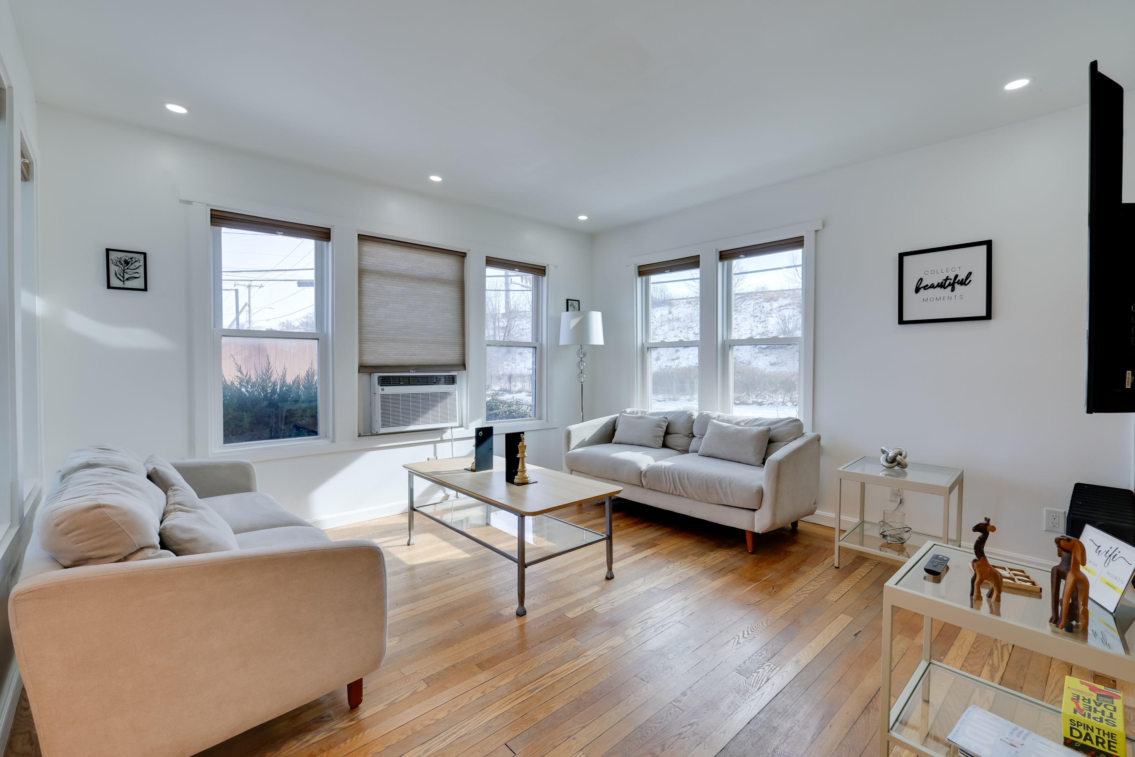 Living Room | Window A/C Units (Summer Only) | Radiator w/ Smart Thermostat