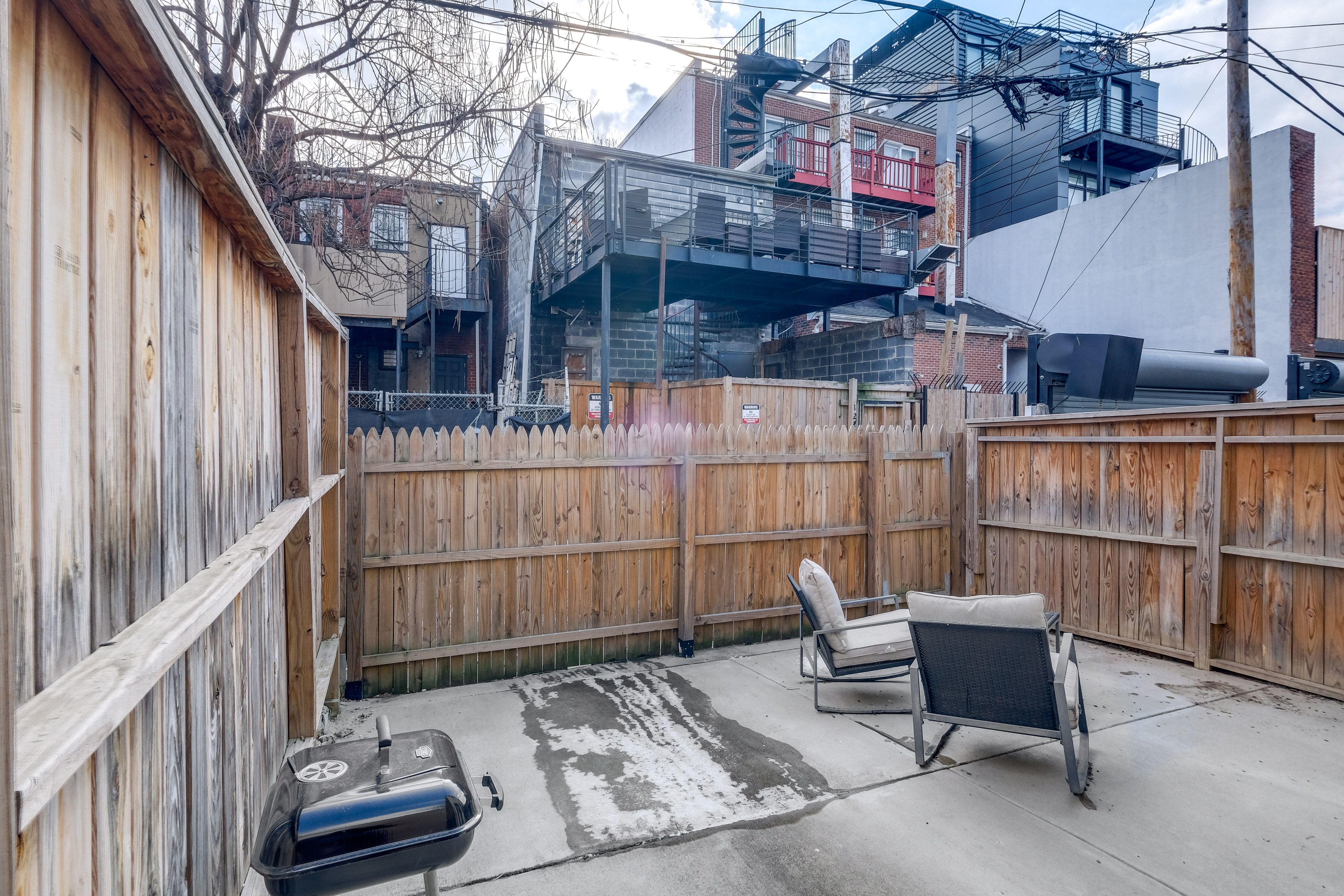 Private Patio | Charcoal Grill | 2-Story Home