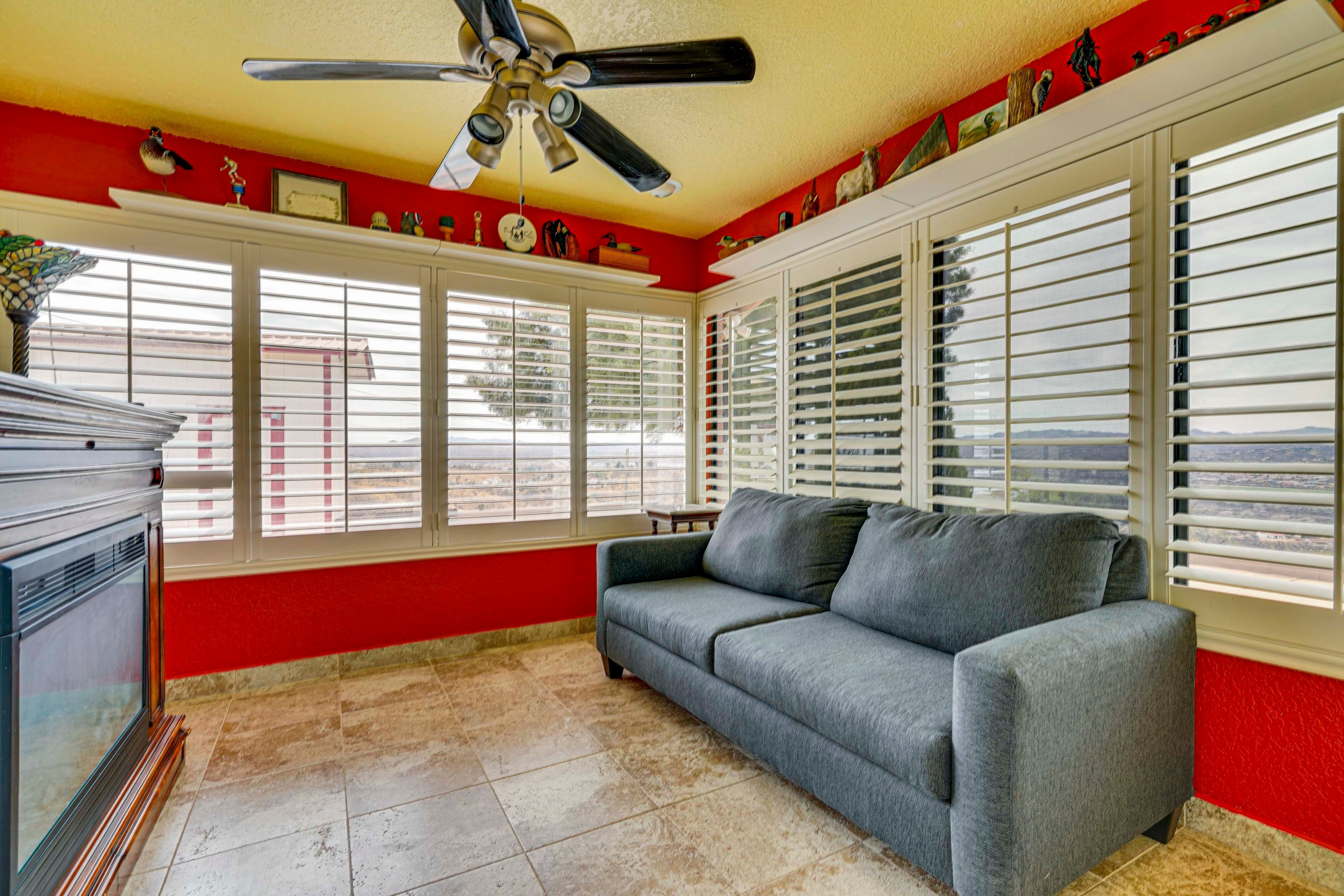Bonus Room | Queen Sleeper Sofa | Electric Fireplace