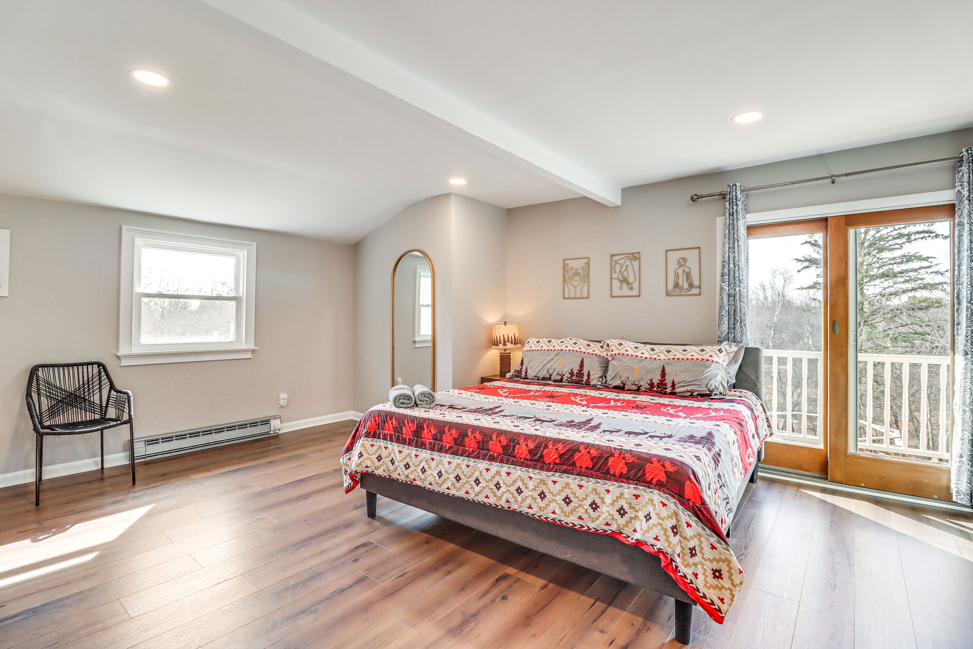 Bedroom 1 | Upper Level | King Bed | Smart TV | Balcony Access | Linens Provided