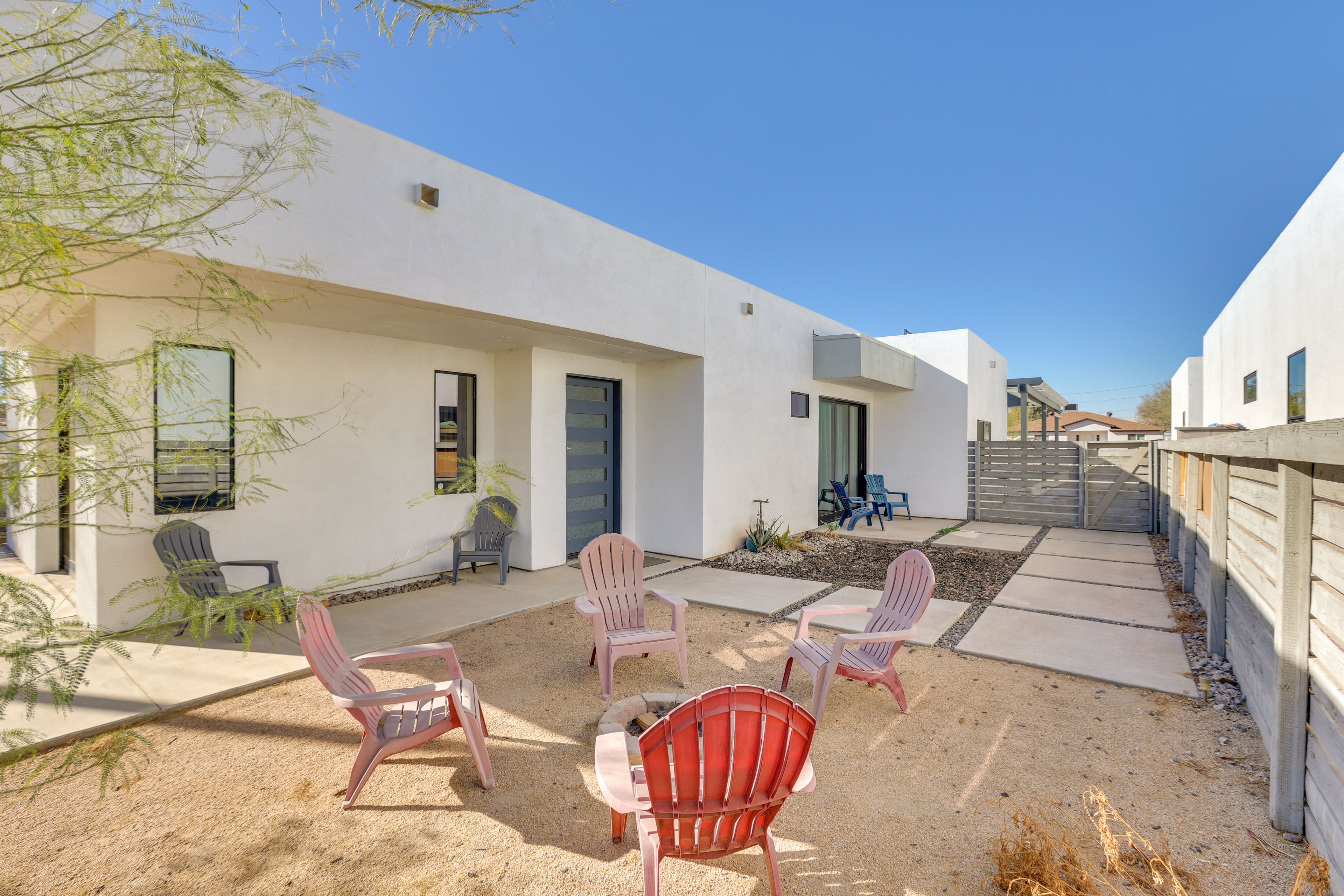 Apartment Exterior | Fenced Yard | Fire Pit