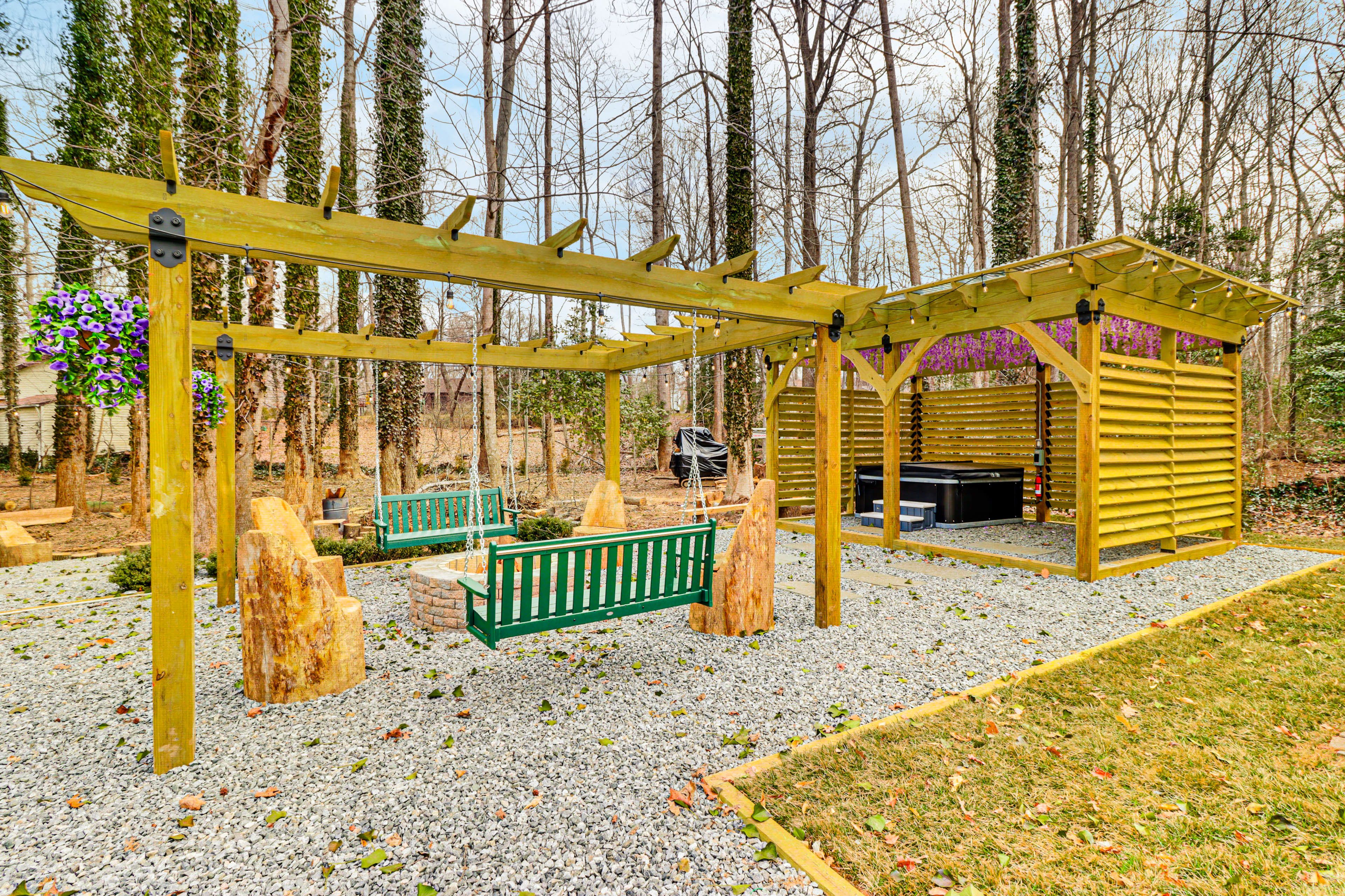 Fire Pit Area | Private Hot Tub