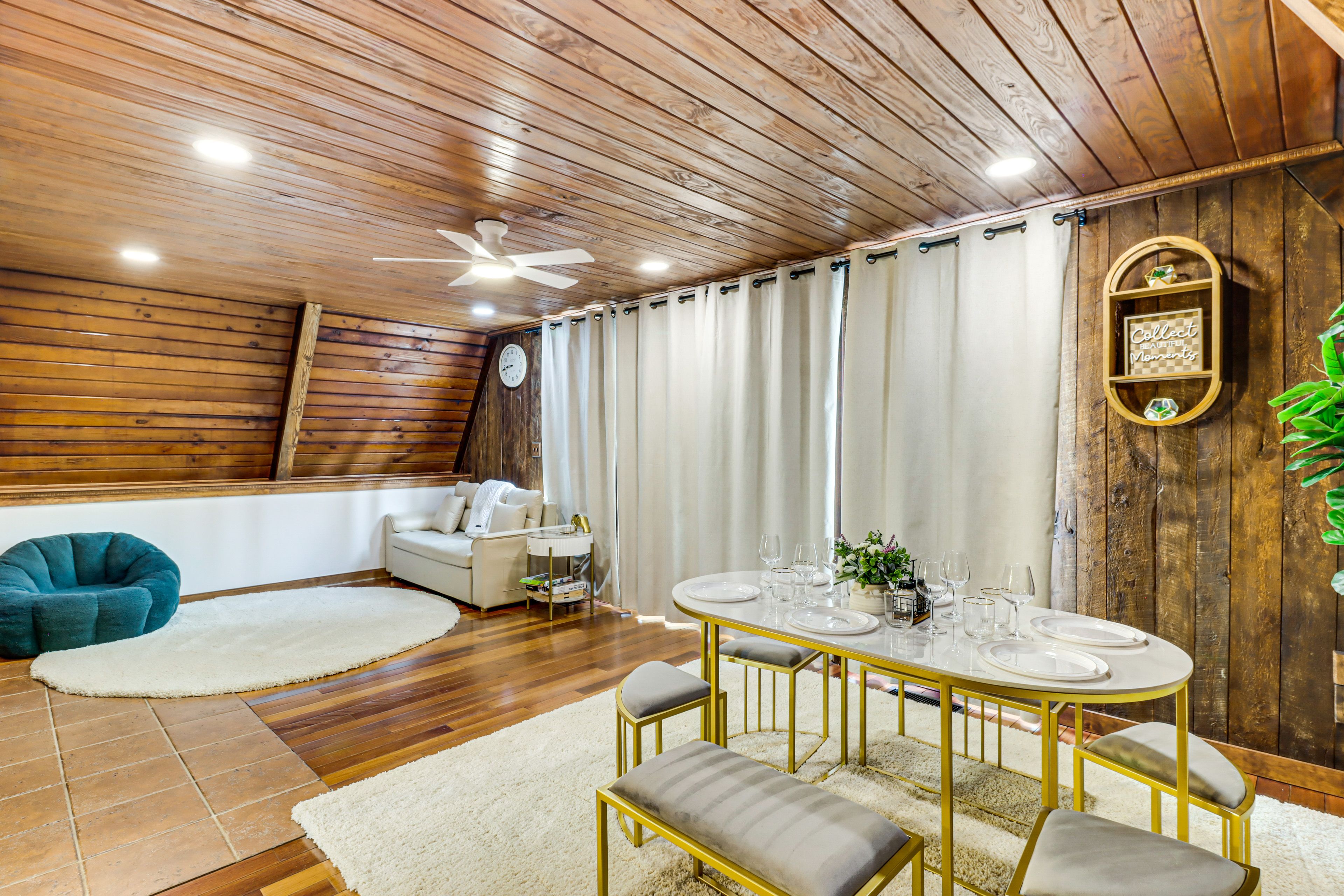 Living Room & Dining Room | 2-Story Cabin