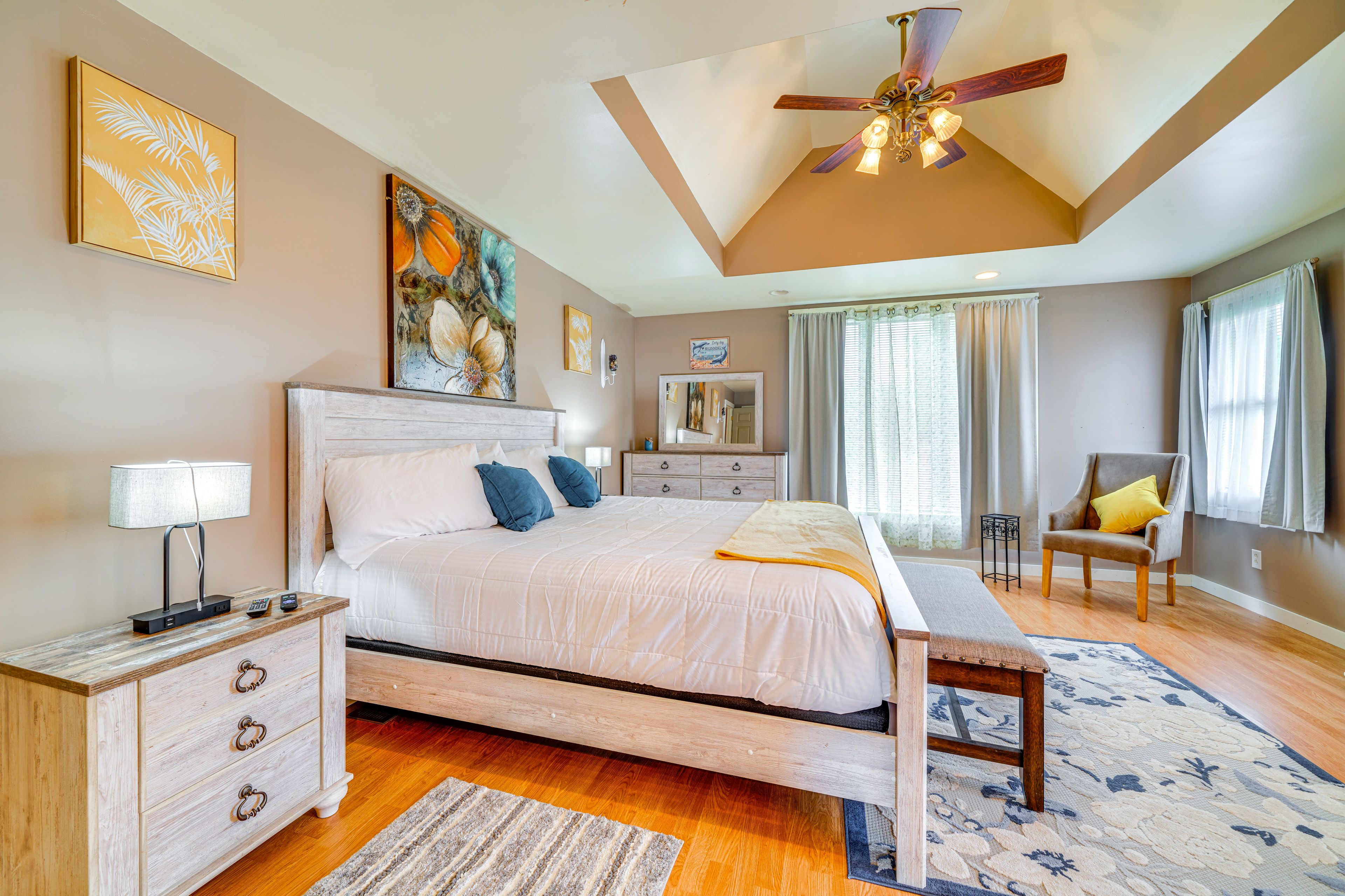 Bedroom 1 | 2nd Level | 2 Steps | King Bed | Linens Provided