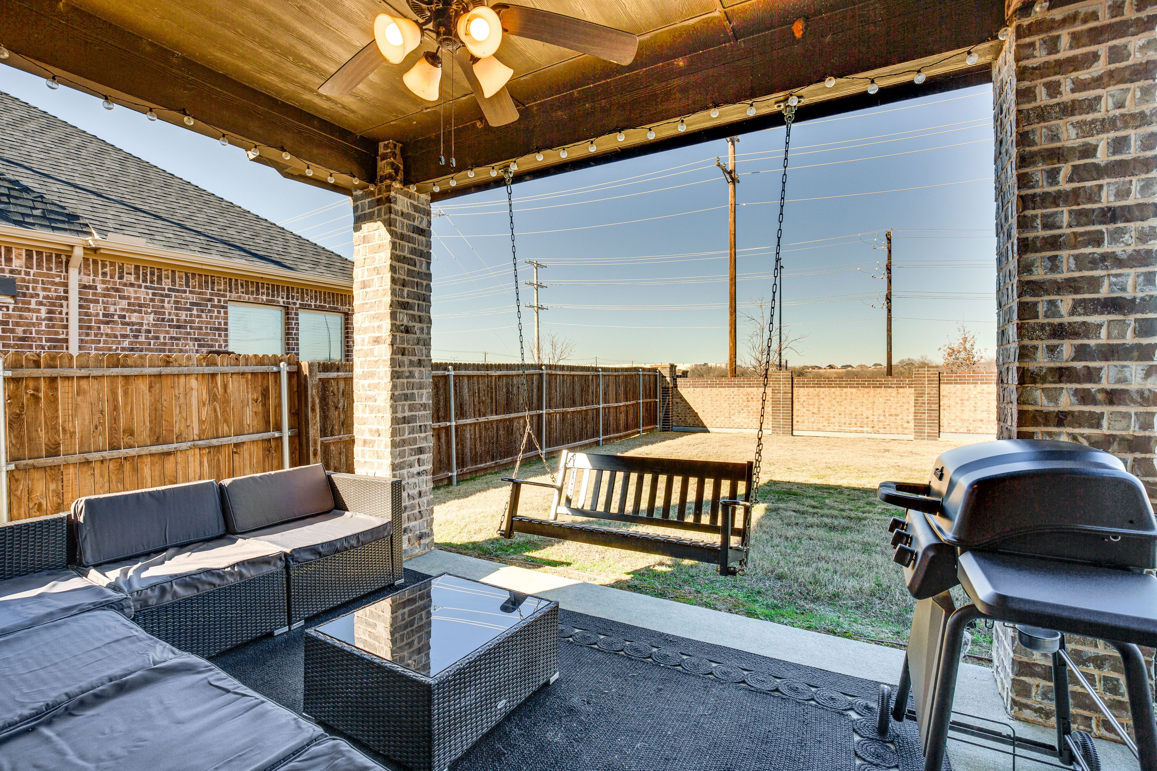 Covered Patio | Gas Grill | Fenced Backyard