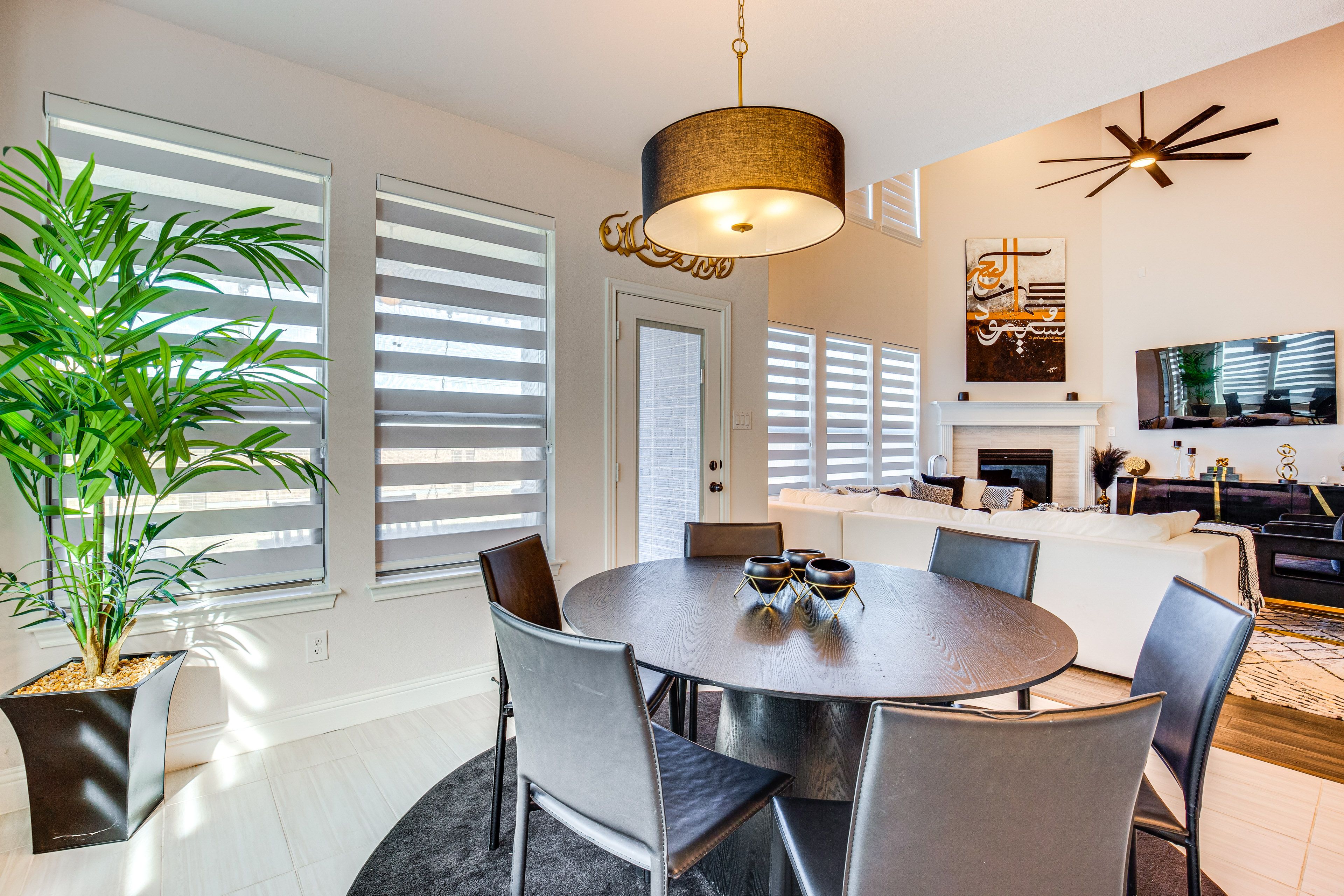 Dining Area | Dishware & Flatware | Central A/C & Heat | 1st Floor