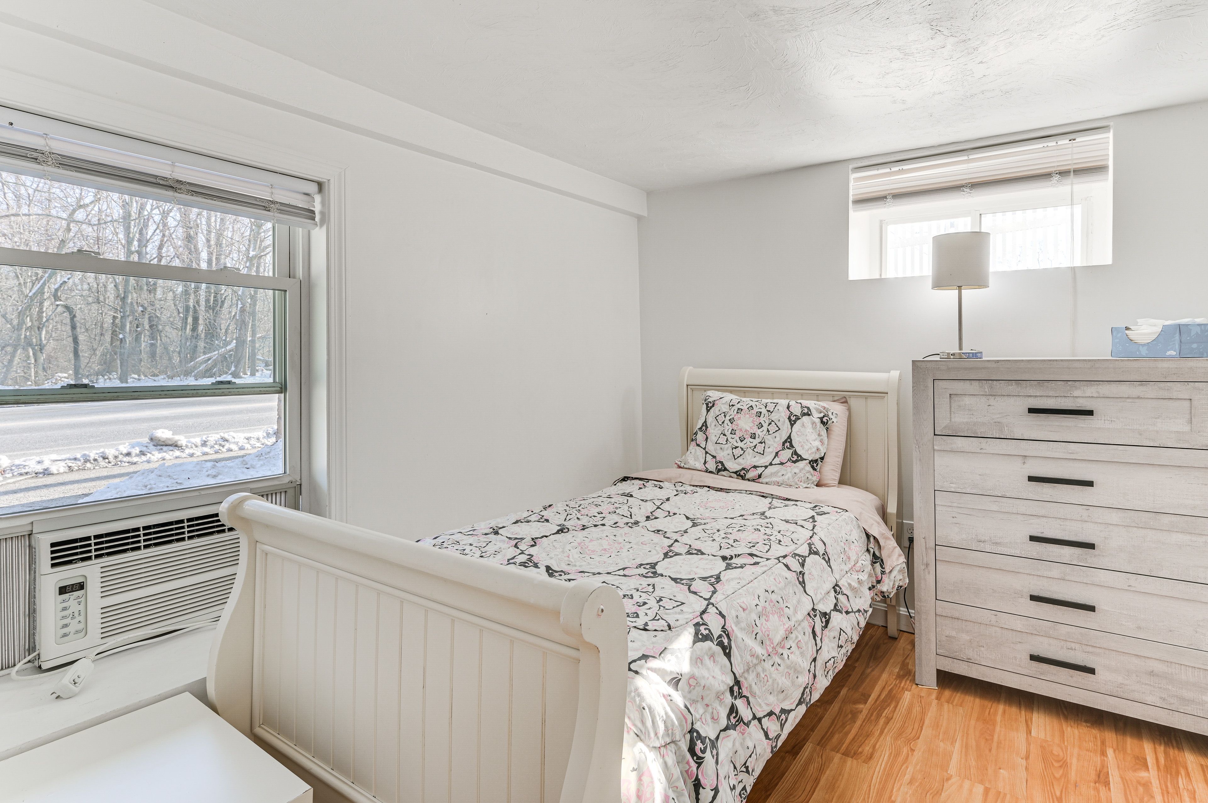Bedroom 2 | Twin Bed | Baseboard Heating | Window A/C Unit