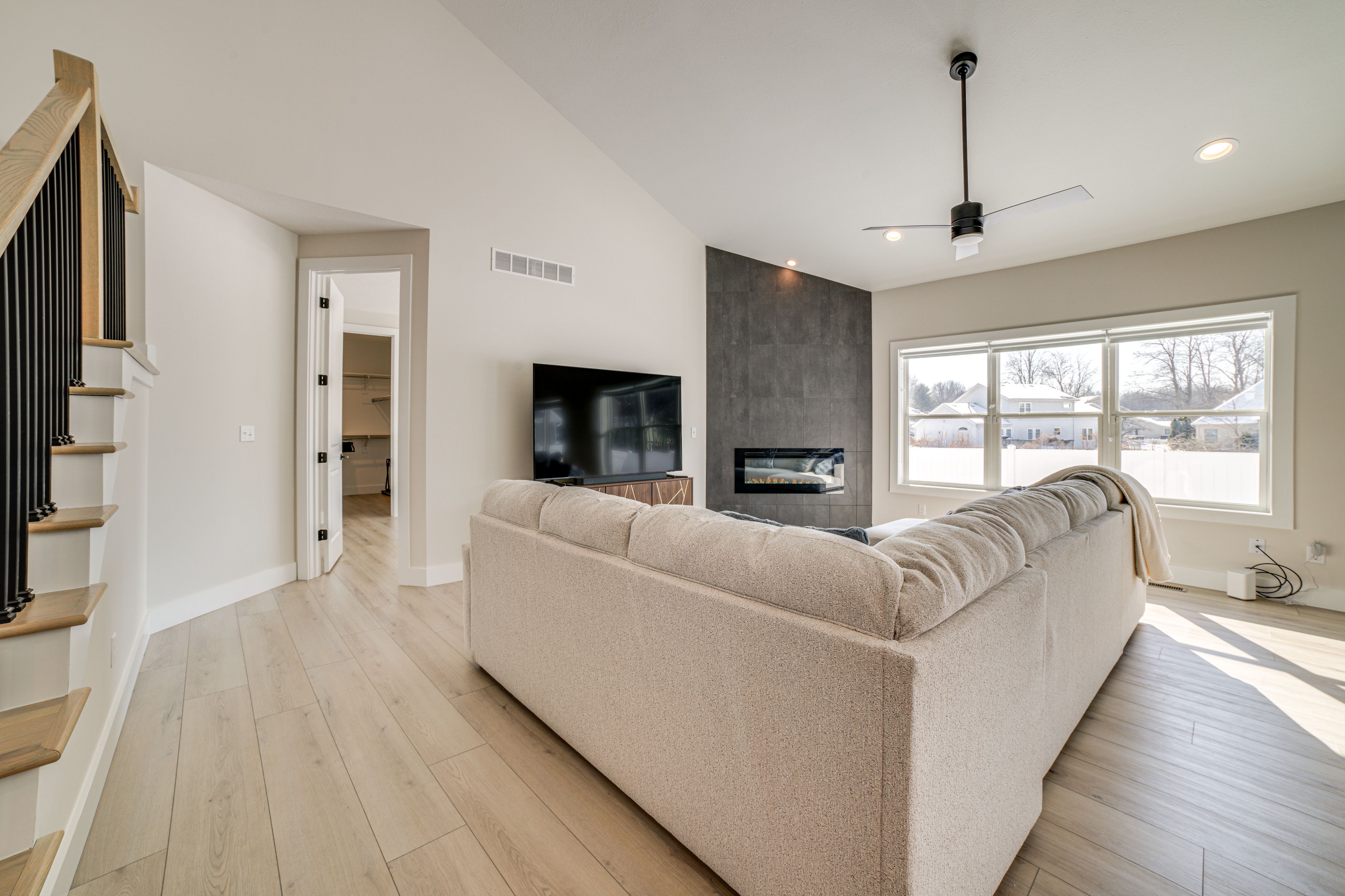 Living Area | Smart TV | Electric Fireplace | 1st Floor